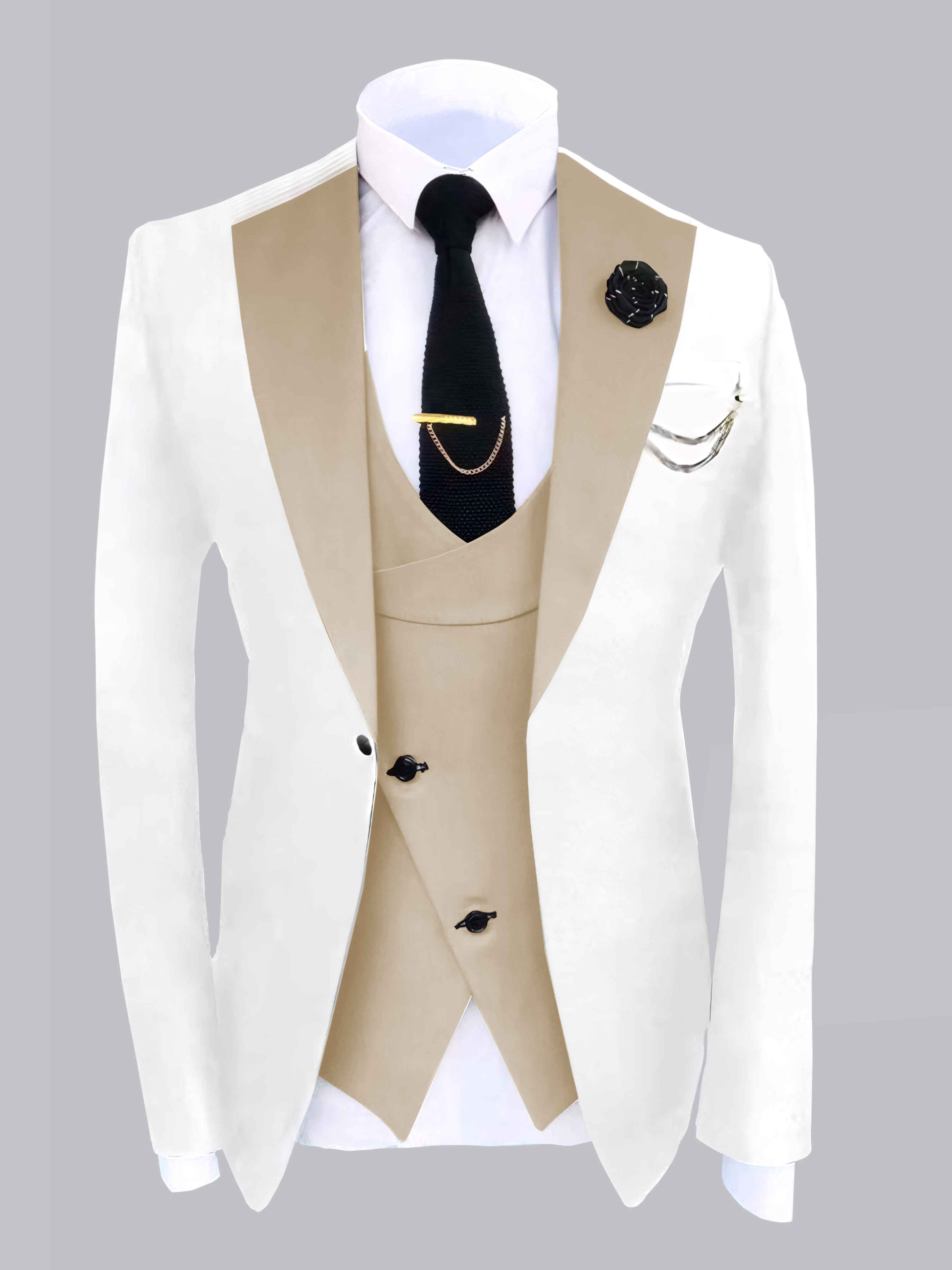 Modern Men's 2 Piece Jacket Set with Colour Block Design