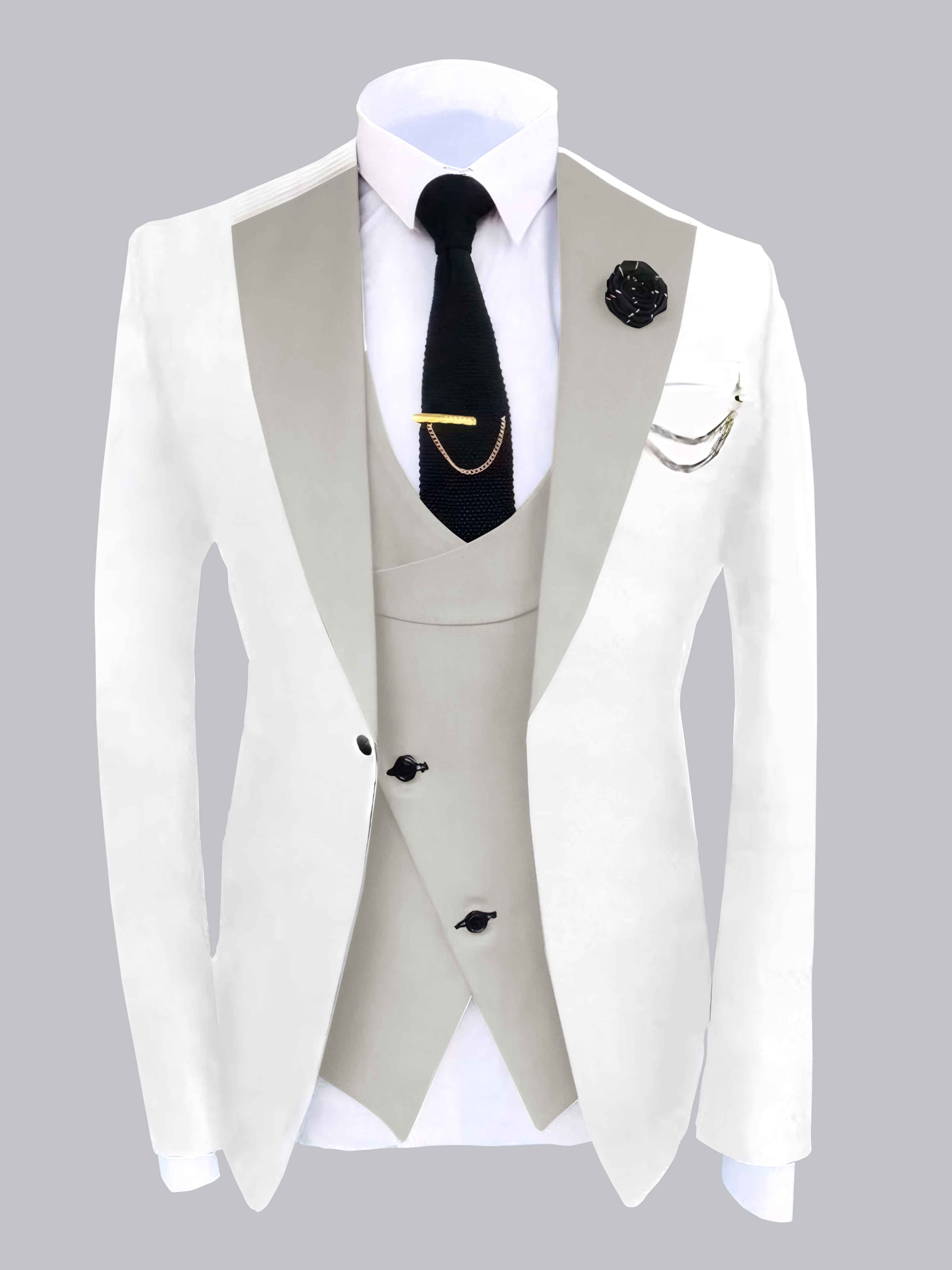 Modern Men's 2 Piece Jacket Set with Colour Block Design