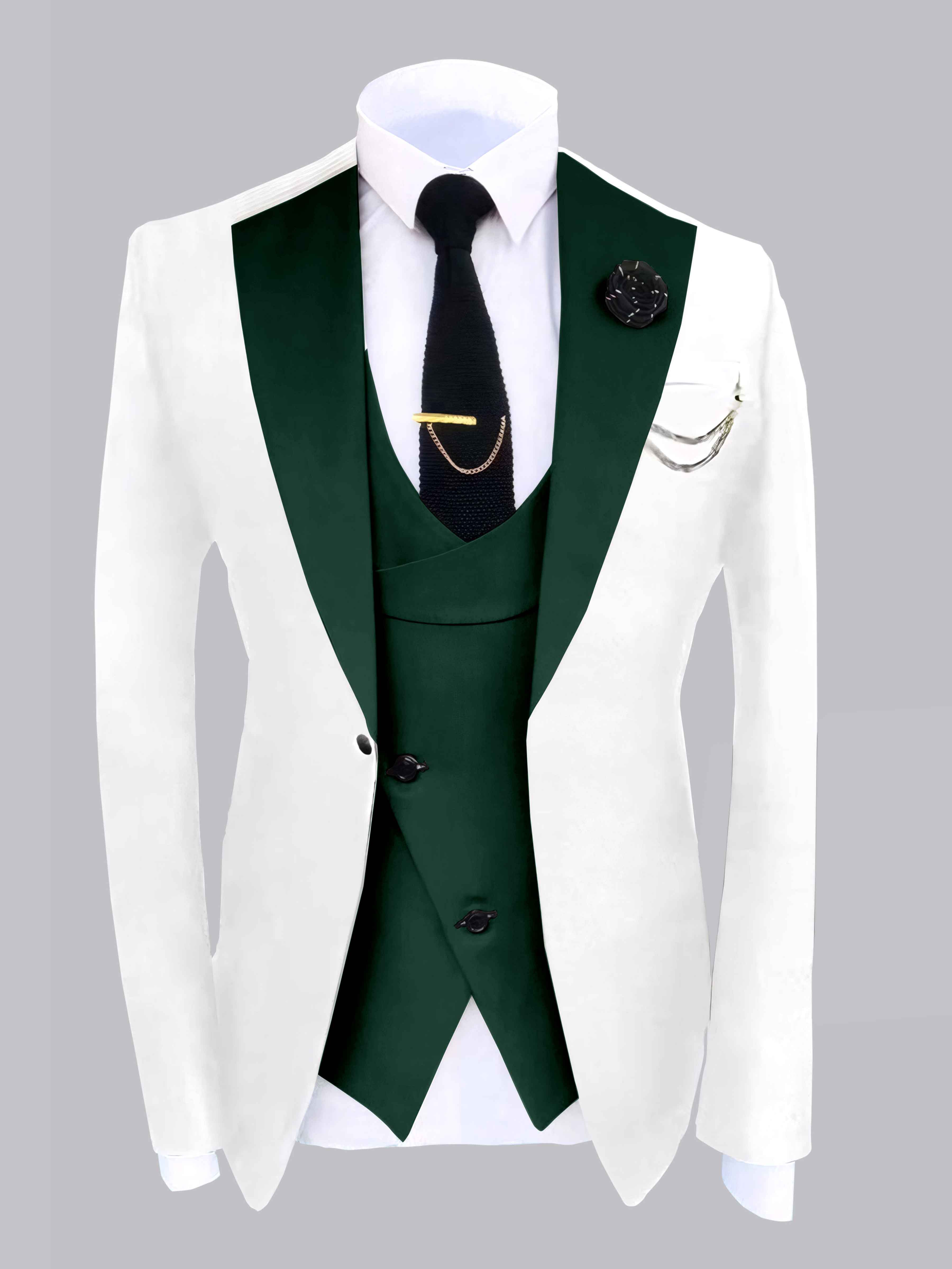 Modern Men's 2 Piece Jacket Set with Colour Block Design