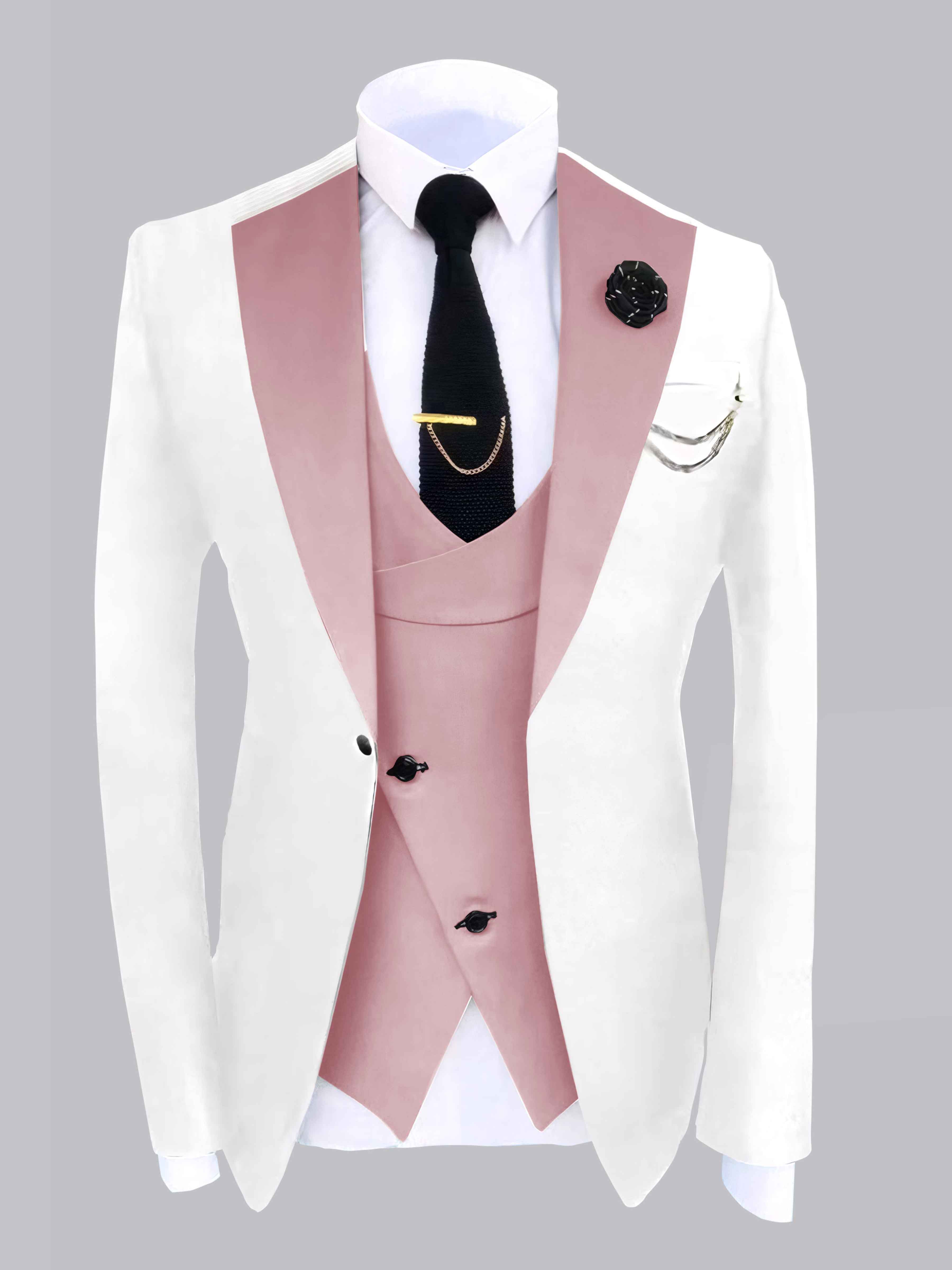 Modern Men's 2 Piece Jacket Set with Colour Block Design