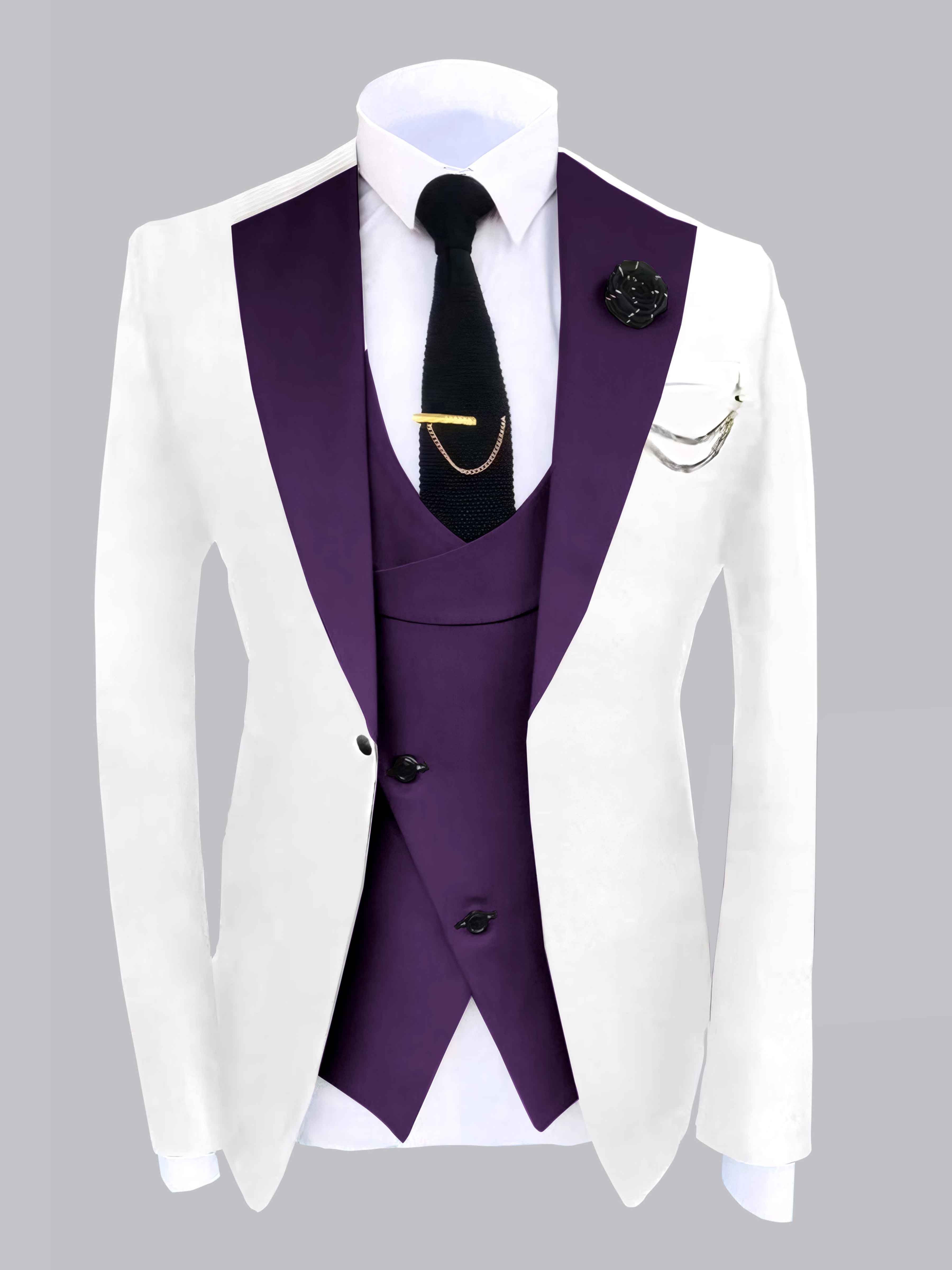 Modern Men's 2 Piece Jacket Set with Colour Block Design