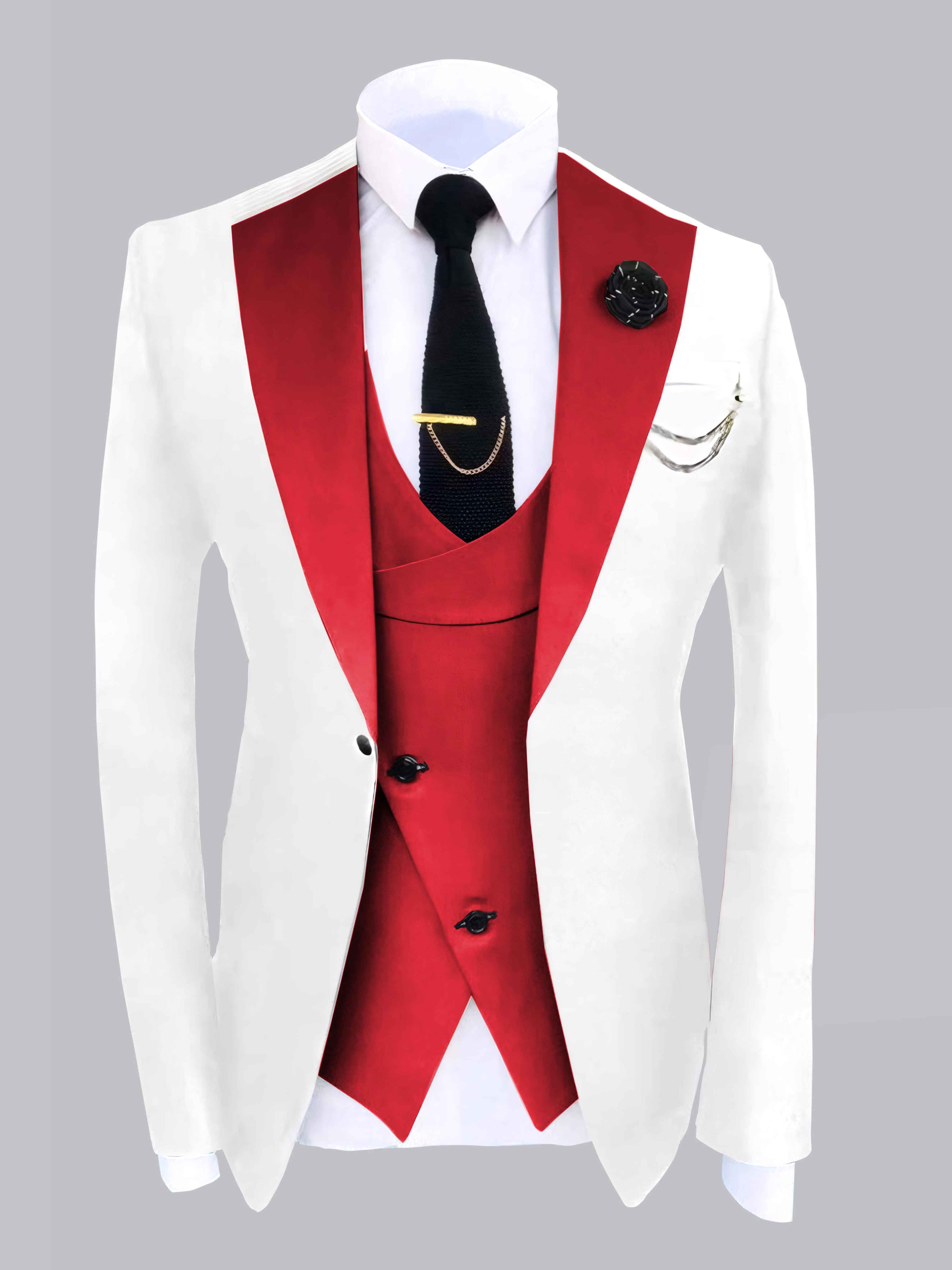 Modern Men's 2 Piece Jacket Set with Colour Block Design