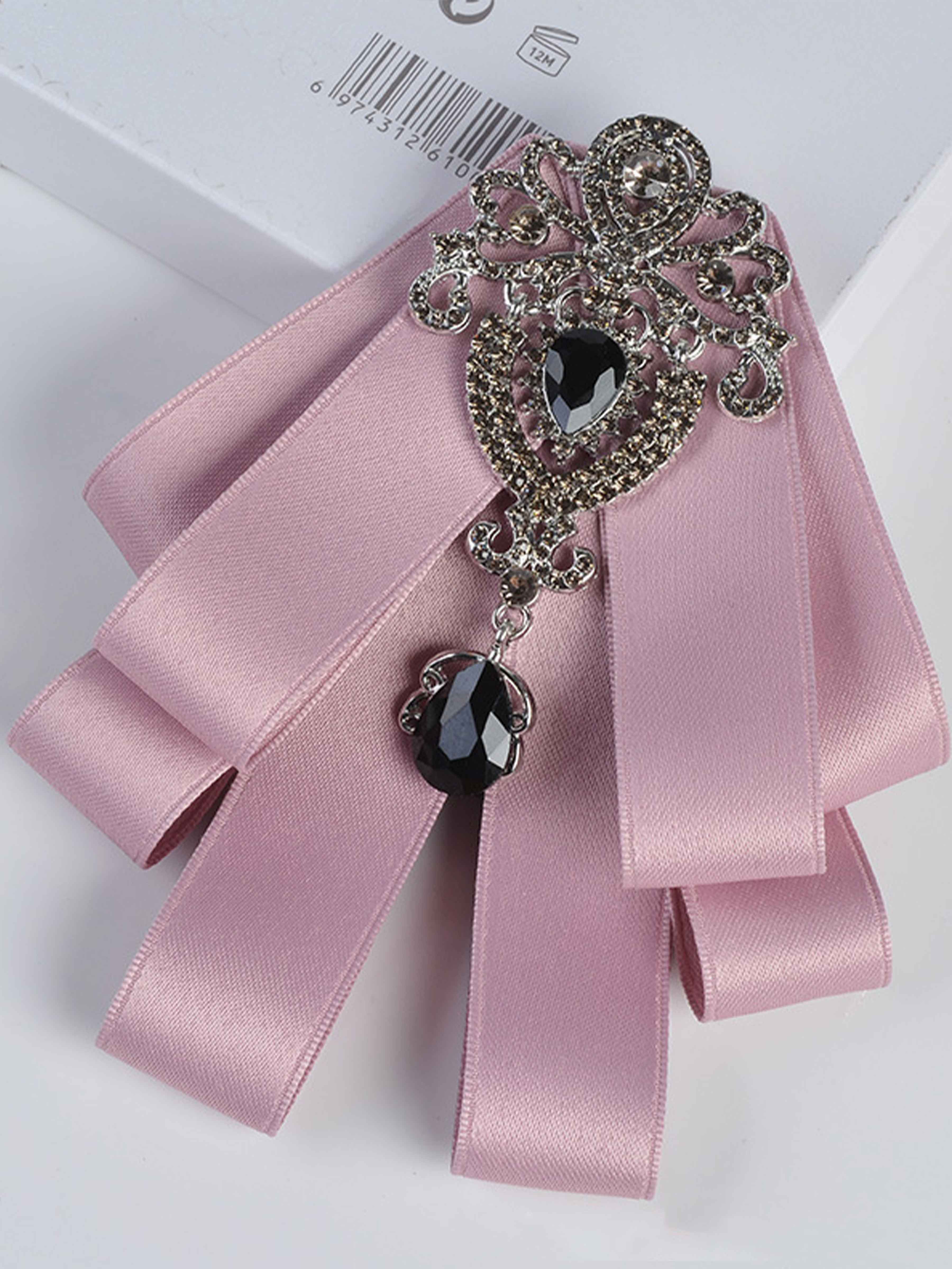 Men's Rhinestone Ribbon Lapel Brooch – Formal Suit Accessory UK