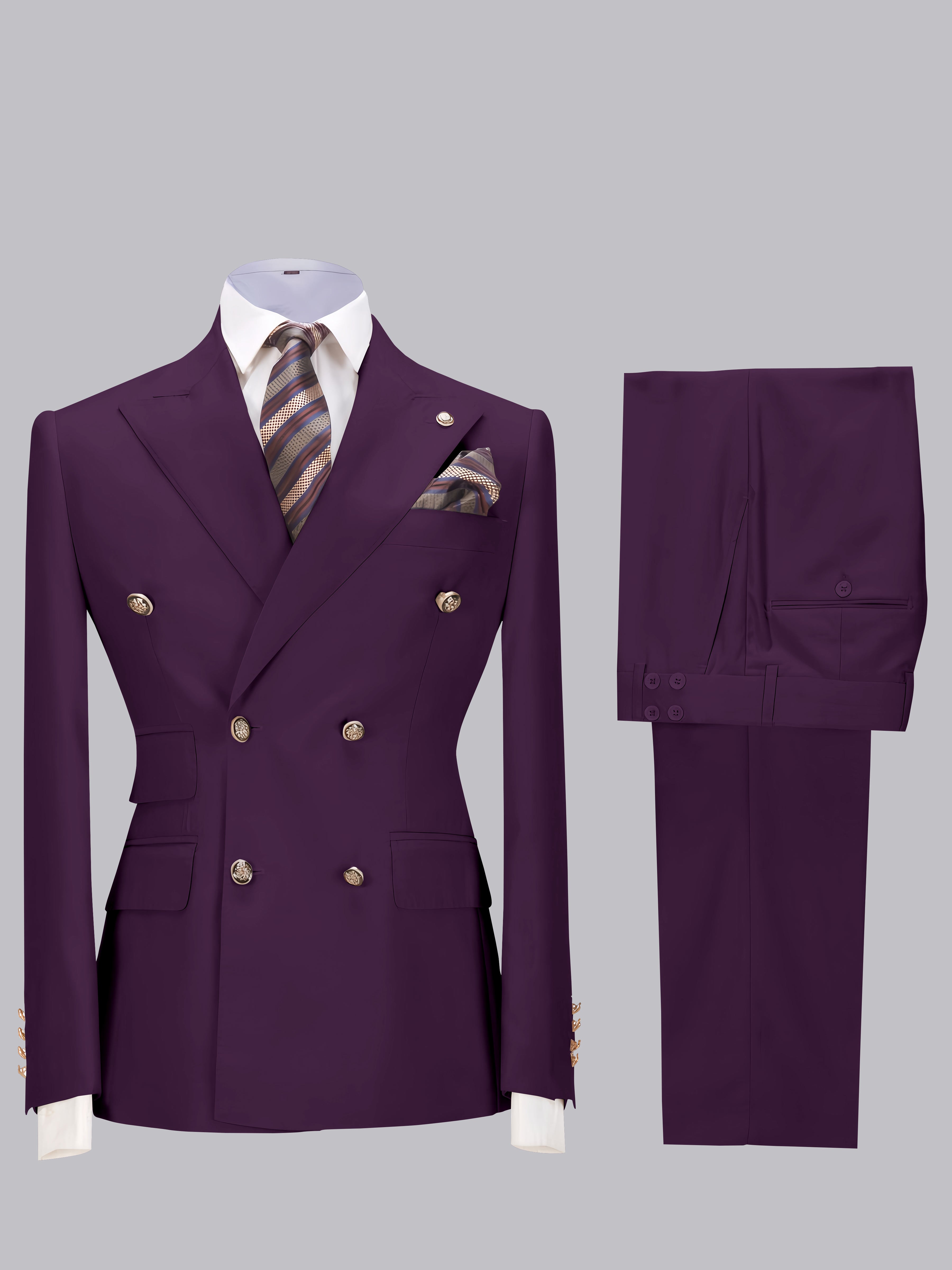 Refined Tailored Slim Fit Men's 2 Pieces Wedding Suits