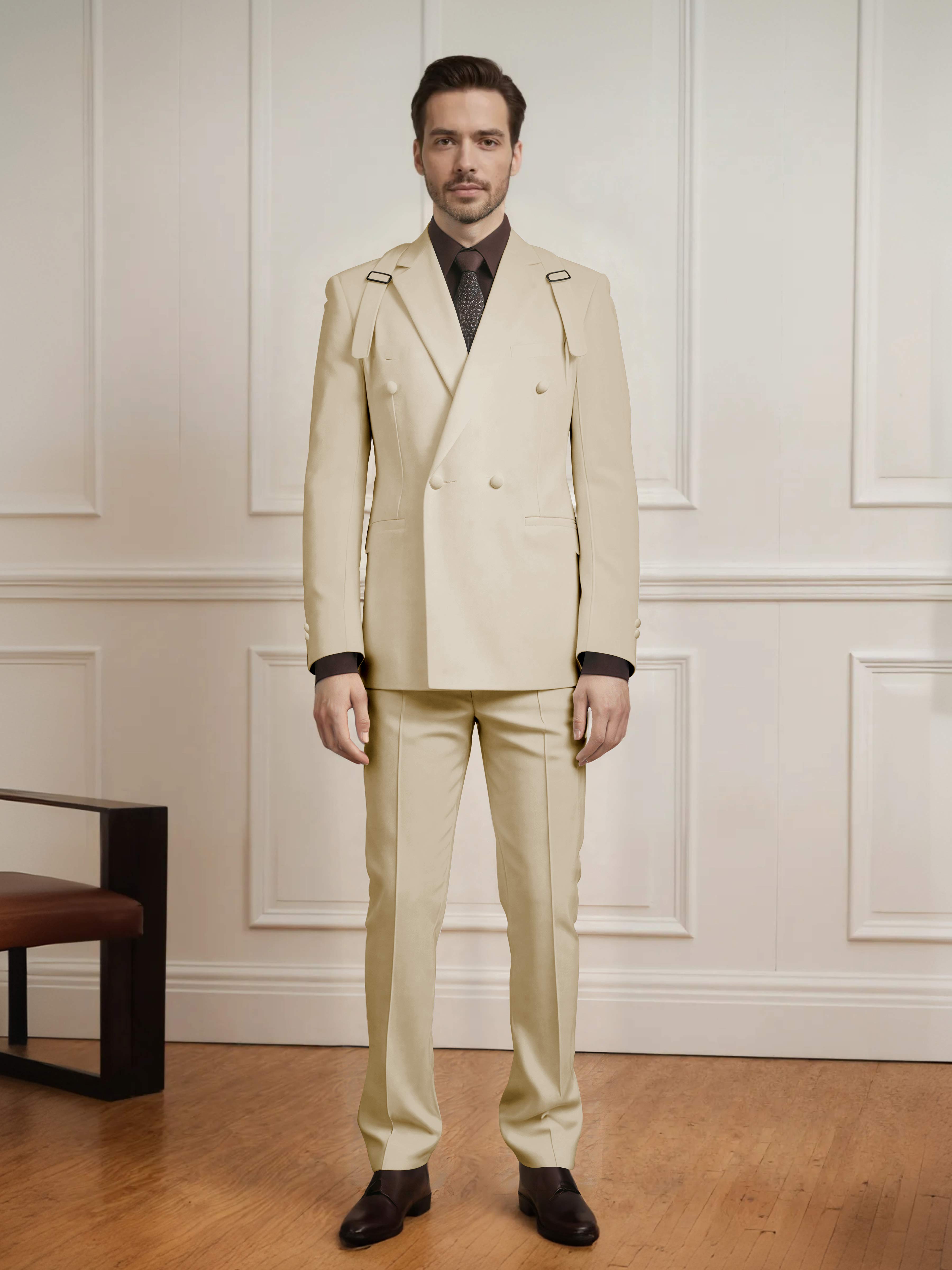 Popular Classic Men's Double Breasted 2 Pieces Wedding Suits