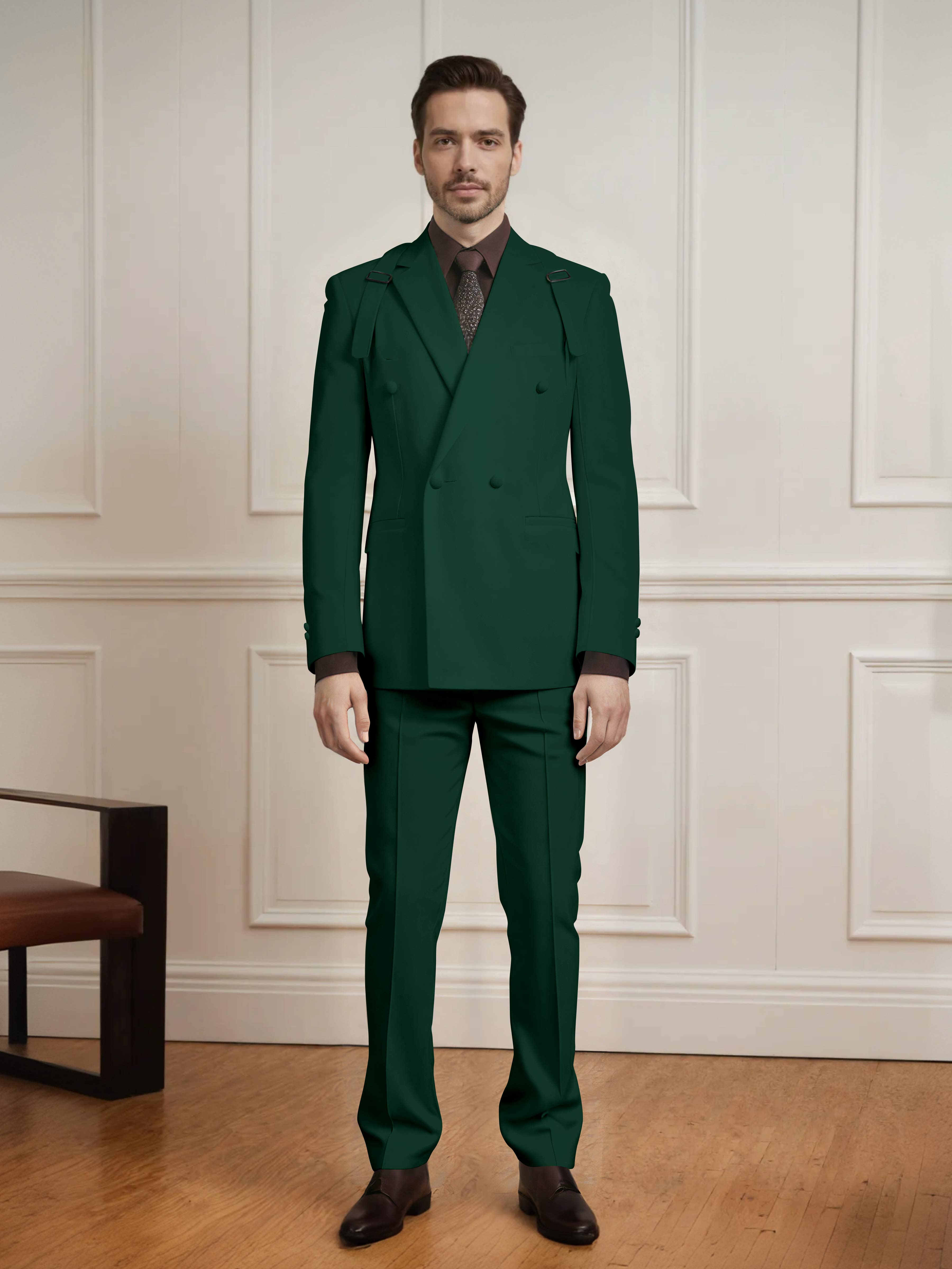 Popular Classic Men's Double Breasted 2 Pieces Wedding Suits