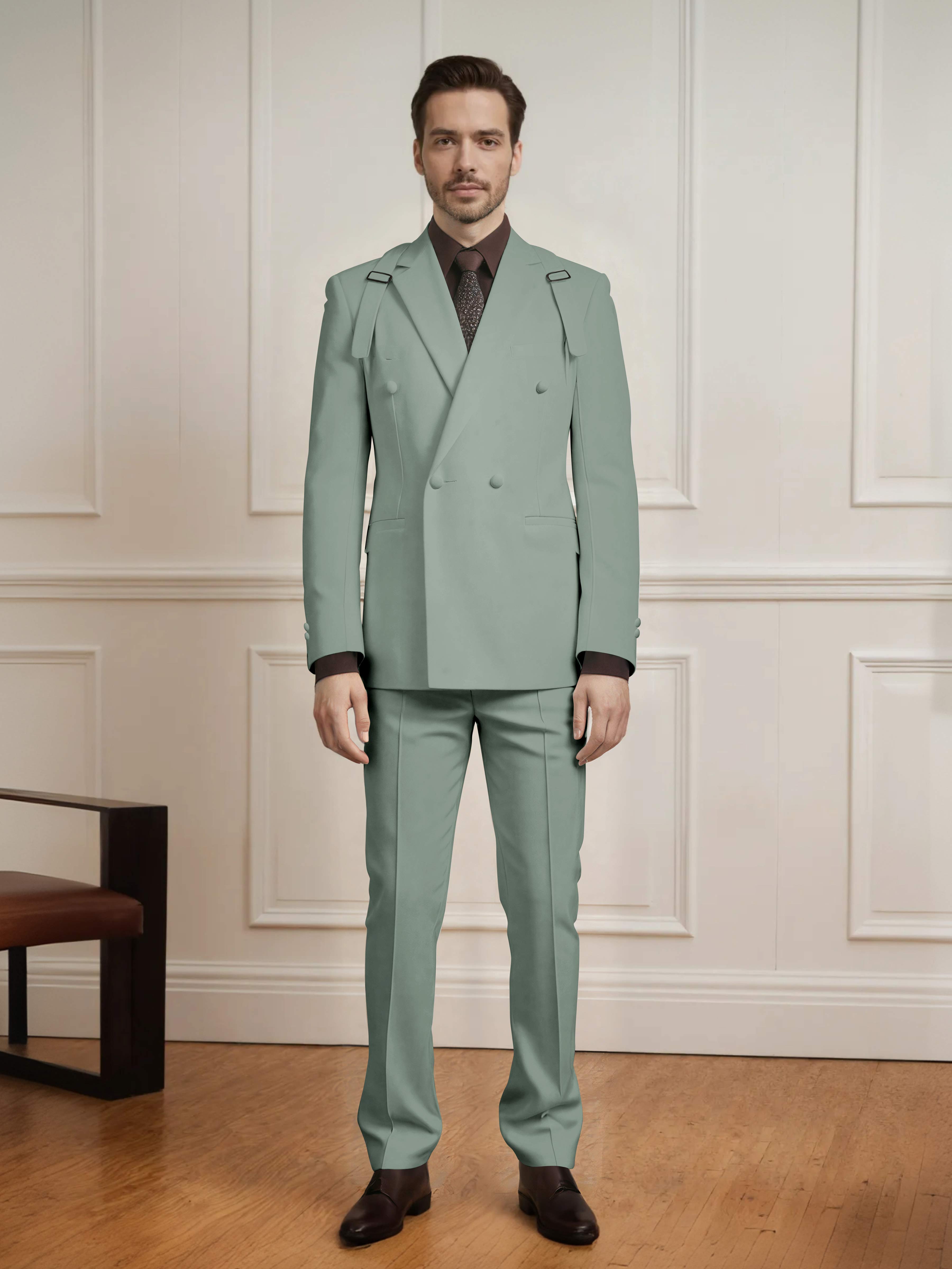 Popular Classic Men's Double Breasted 2 Pieces Wedding Suits