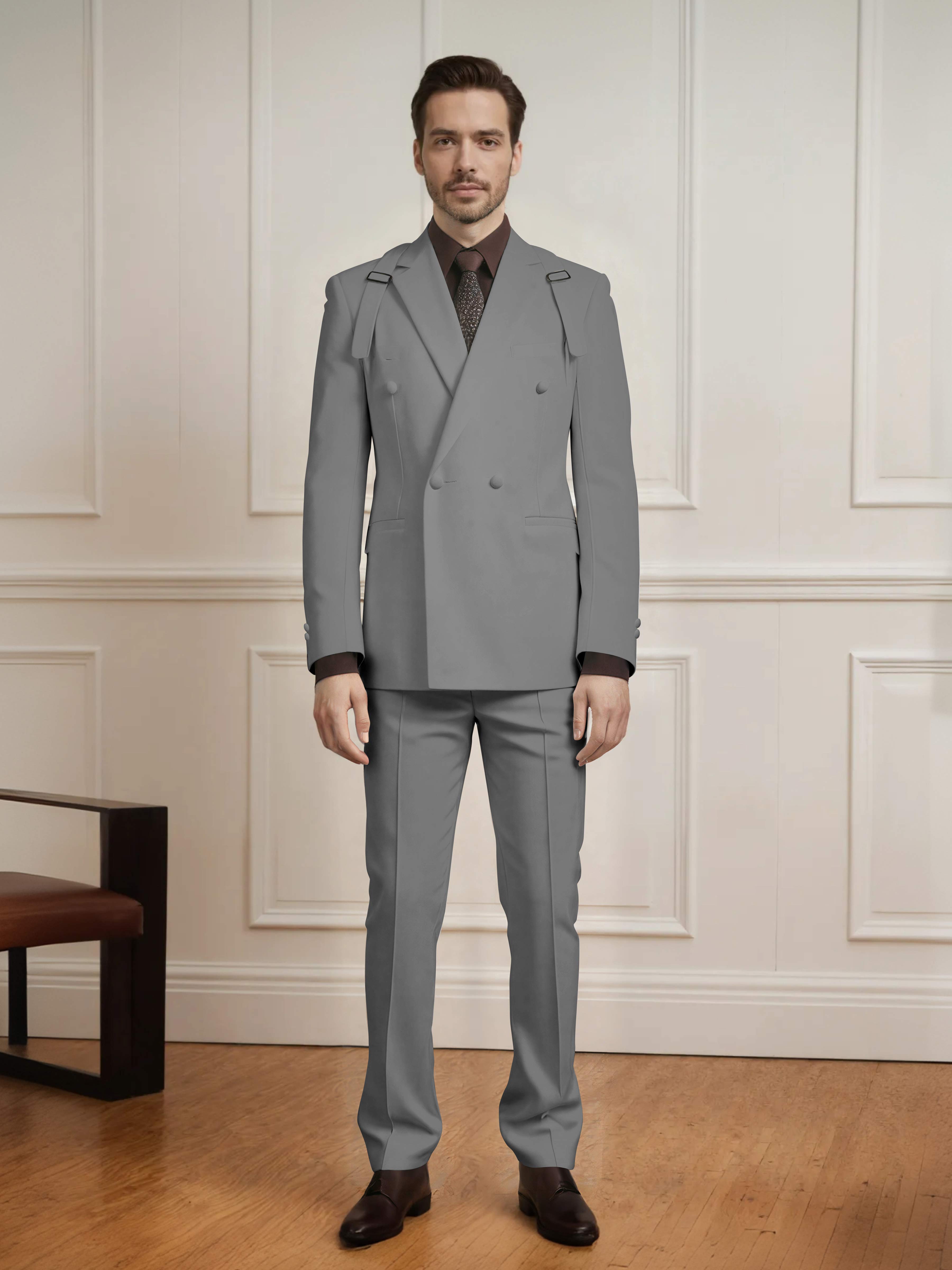 Popular Classic Men's Double Breasted 2 Pieces Wedding Suits