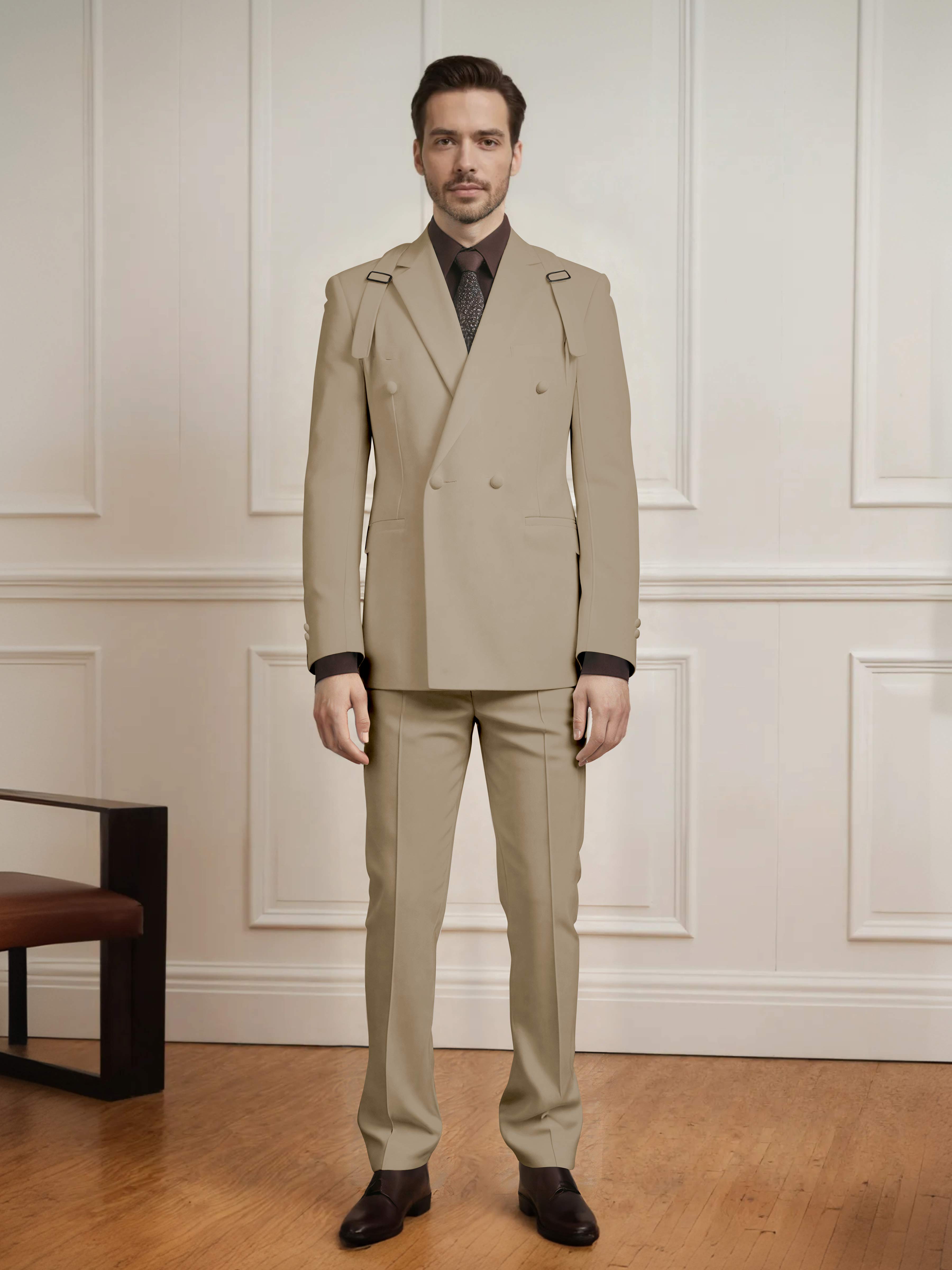 Popular Classic Men's Double Breasted 2 Pieces Wedding Suits