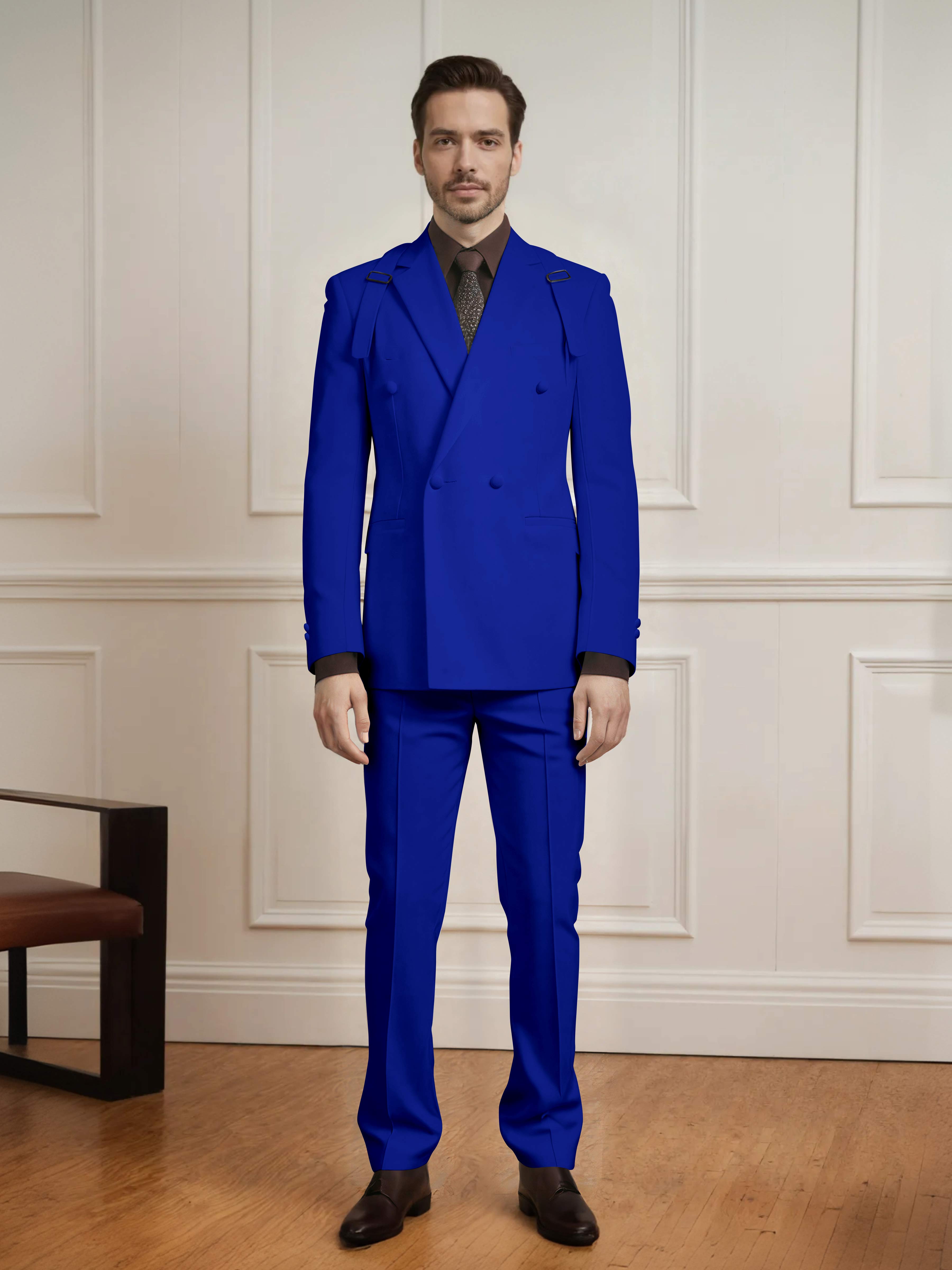 Popular Classic Men's Double Breasted 2 Pieces Wedding Suits