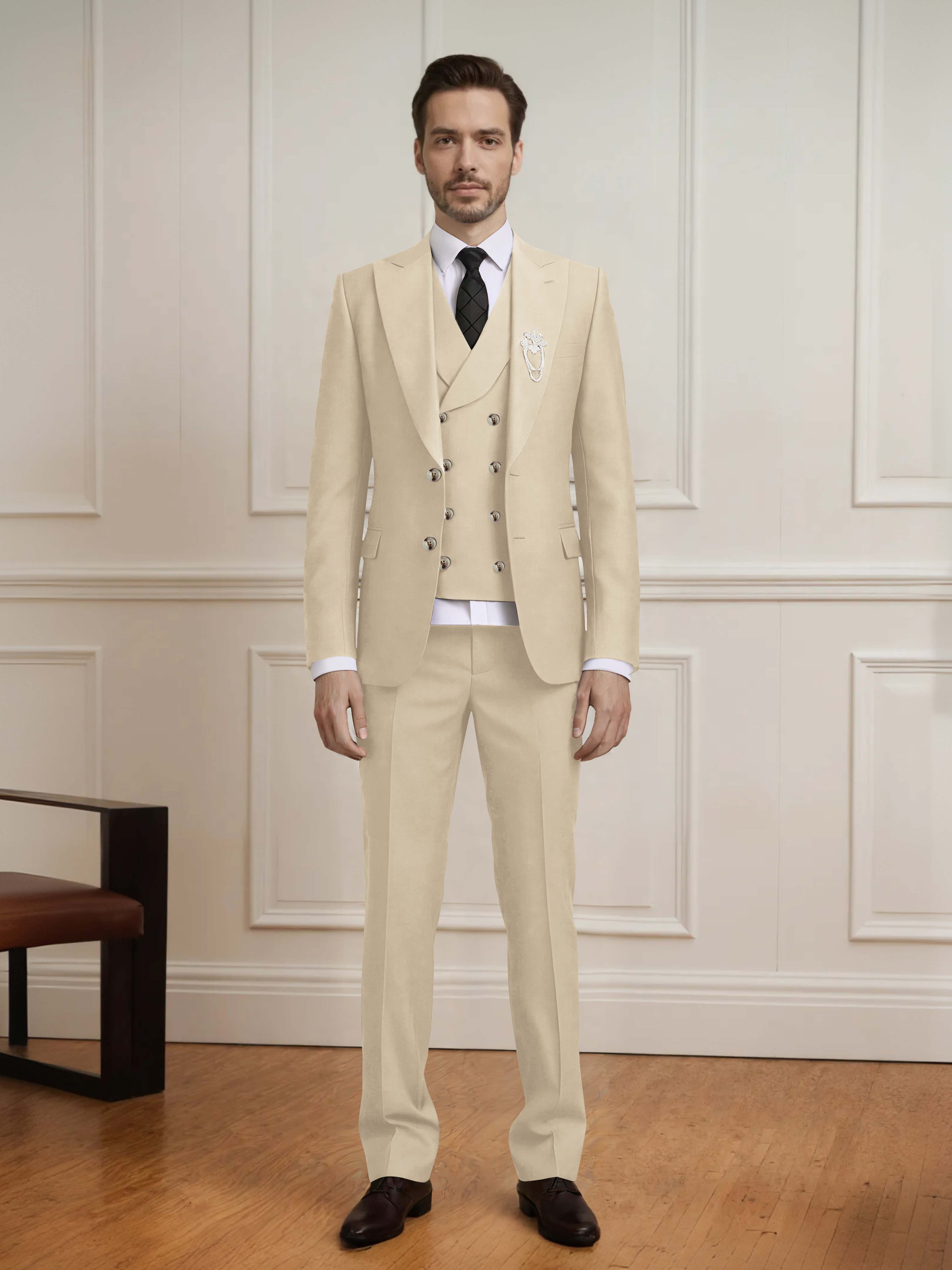 Quality Men's Single Breasted 3 Pieces Wedding Suit