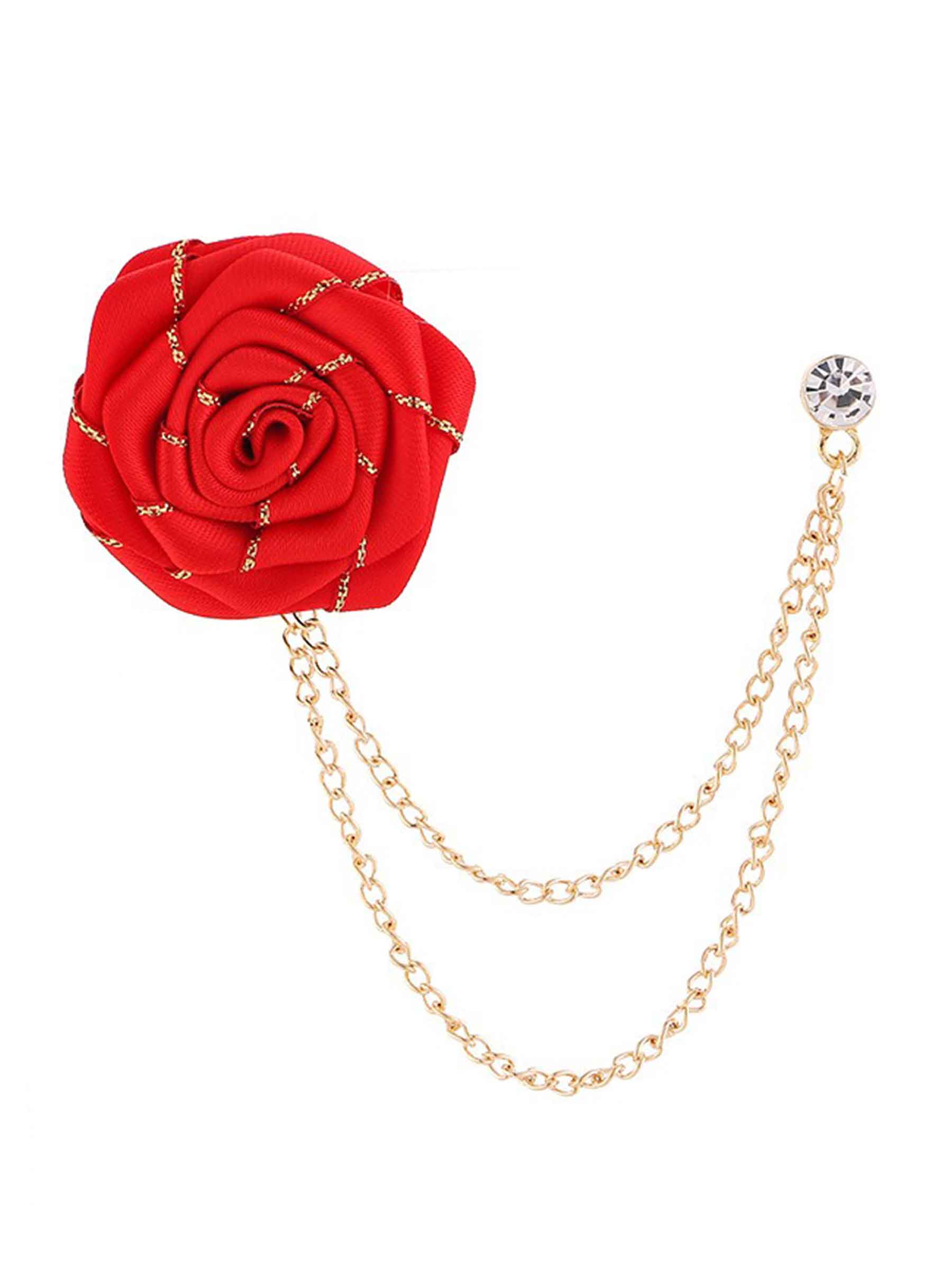 Pomuyoo Trendy Rose Flower Lapel Pins for Men's Suit UK