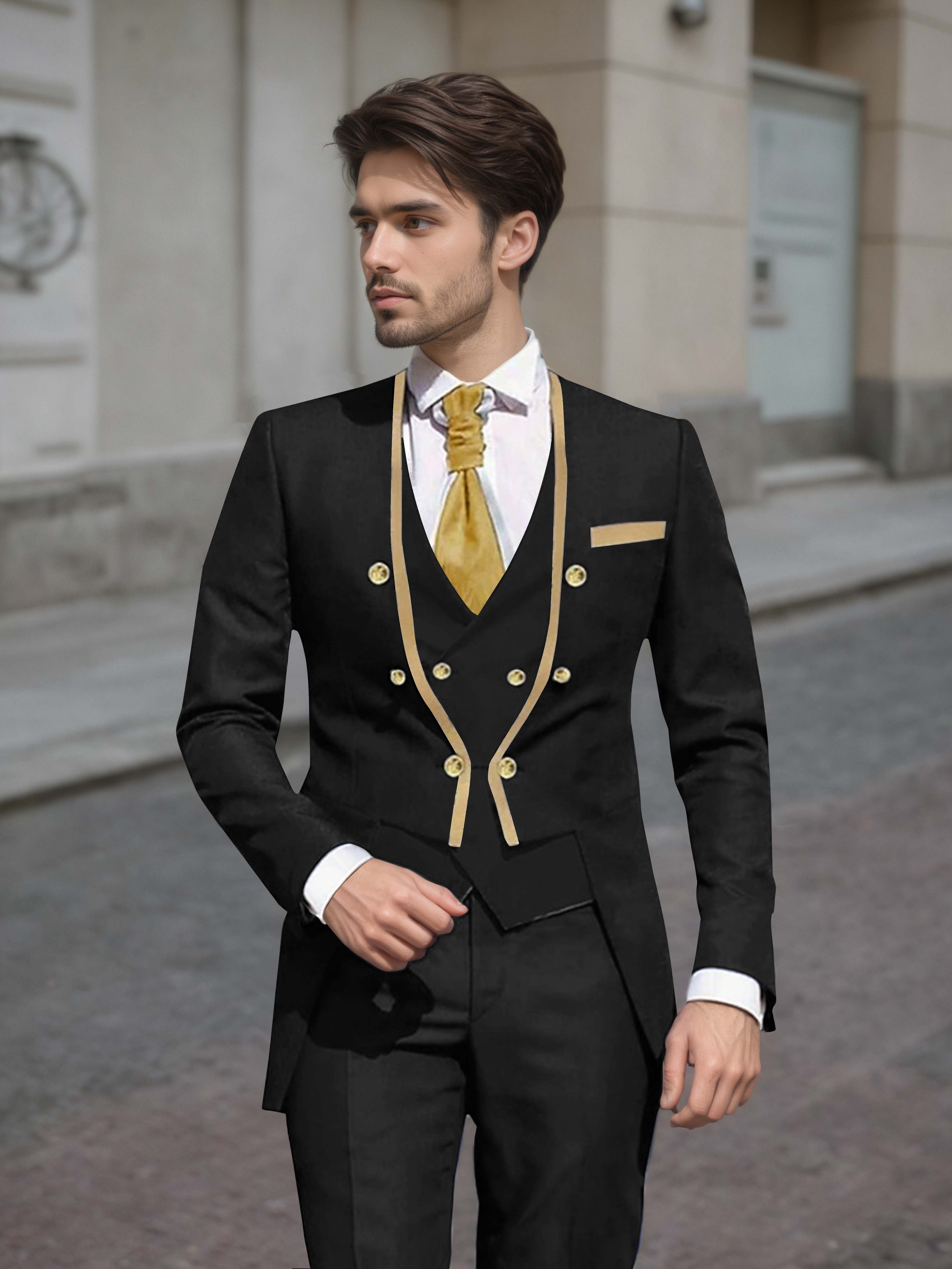 Refined Men's Double Breasted 3 Pieces Wedding Suits UK