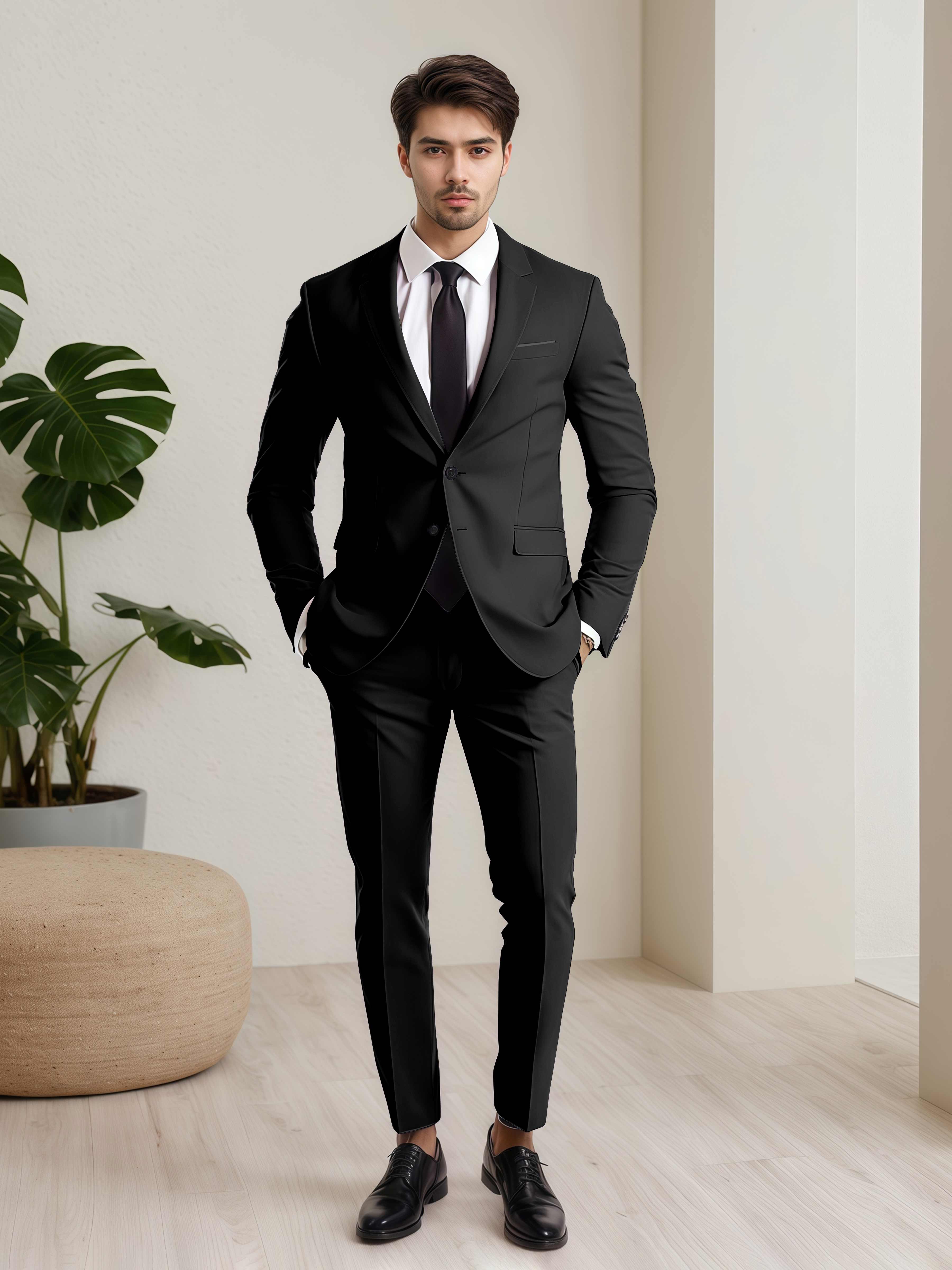 Refined Men's Two Button 2 Pieces Wedding Suits with Pockets