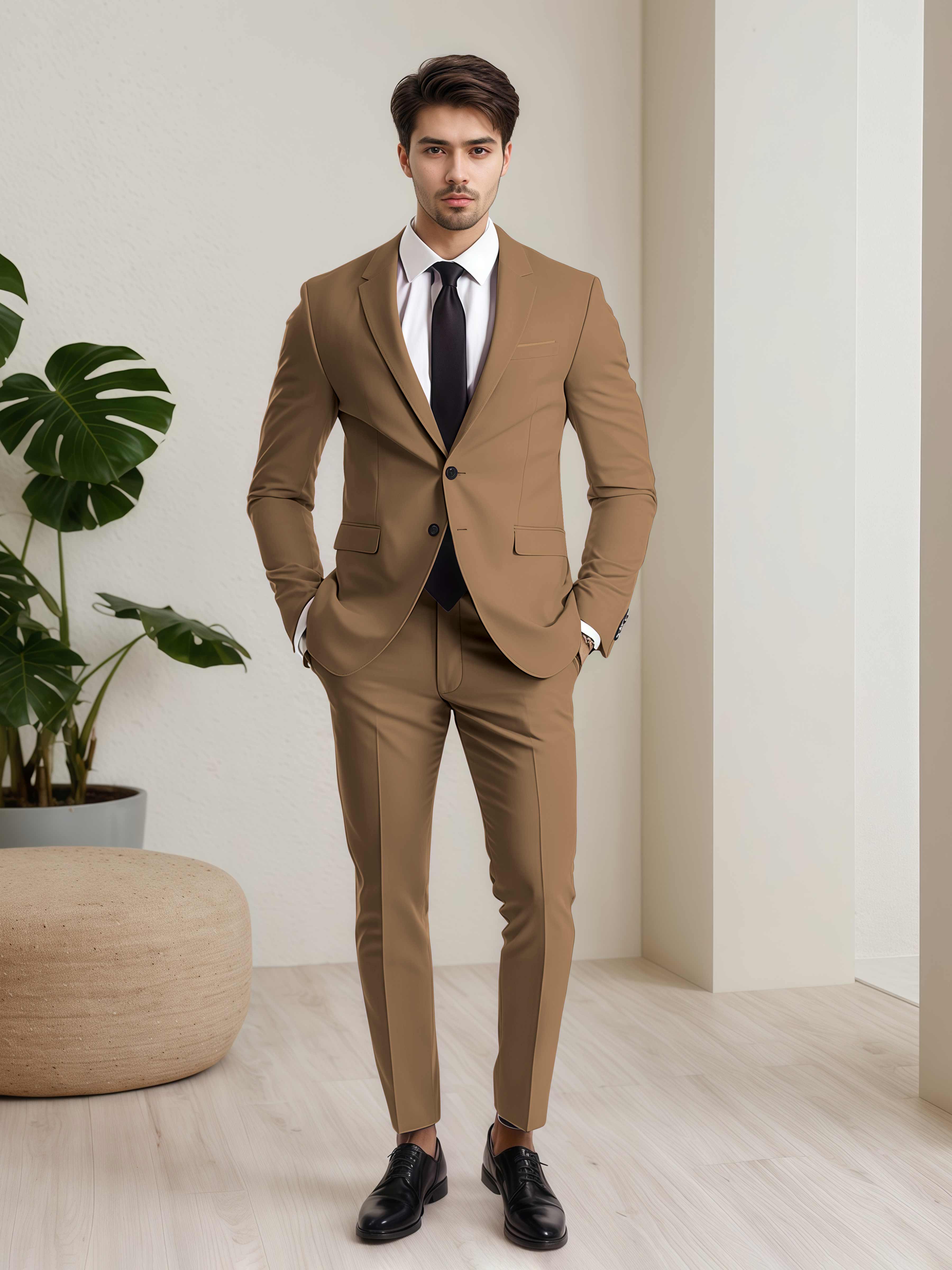 Refined Men's Two Button 2 Pieces Wedding Suits with Pockets