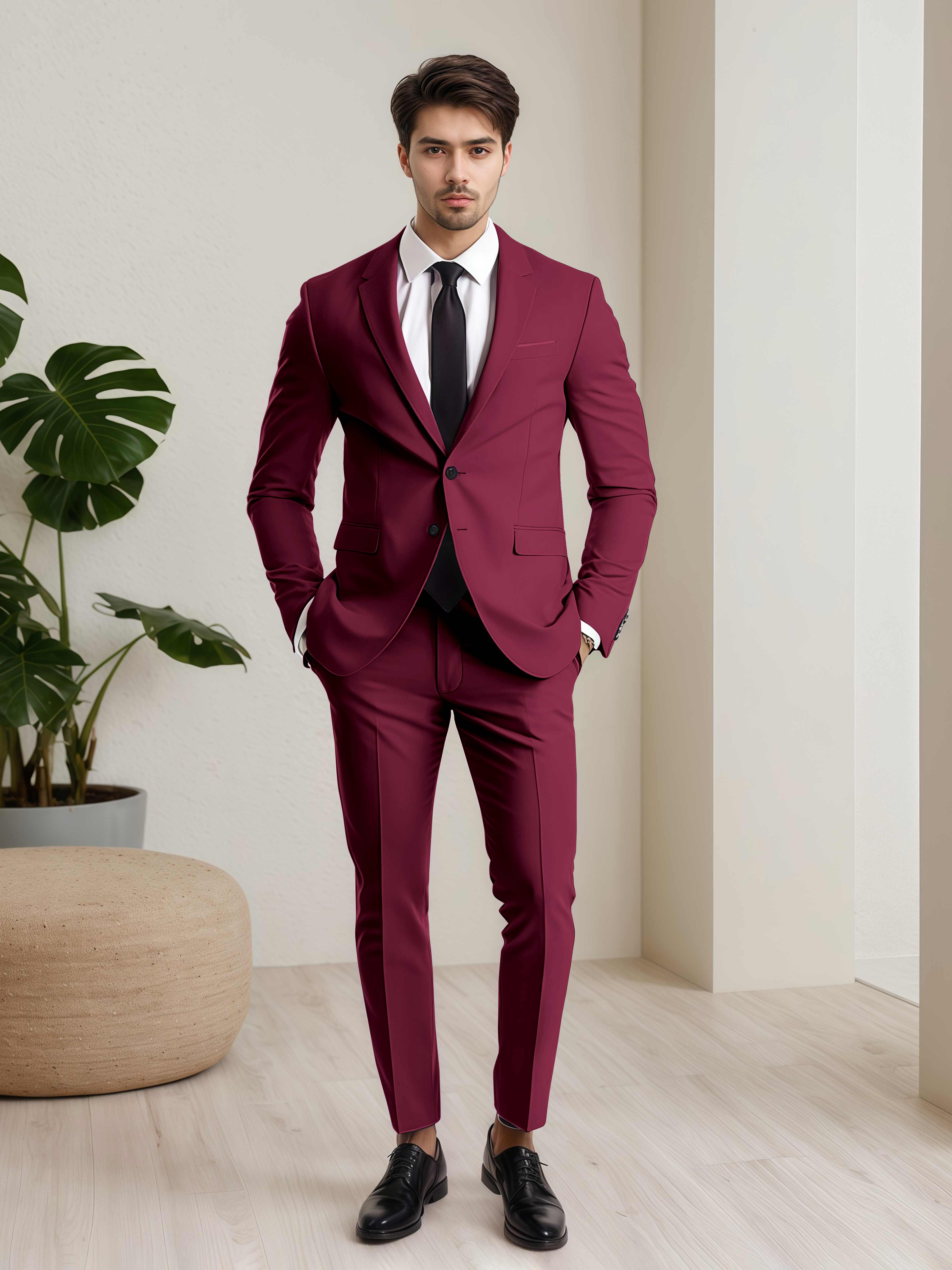 Refined Men's Two Button 2 Pieces Wedding Suits with Pockets