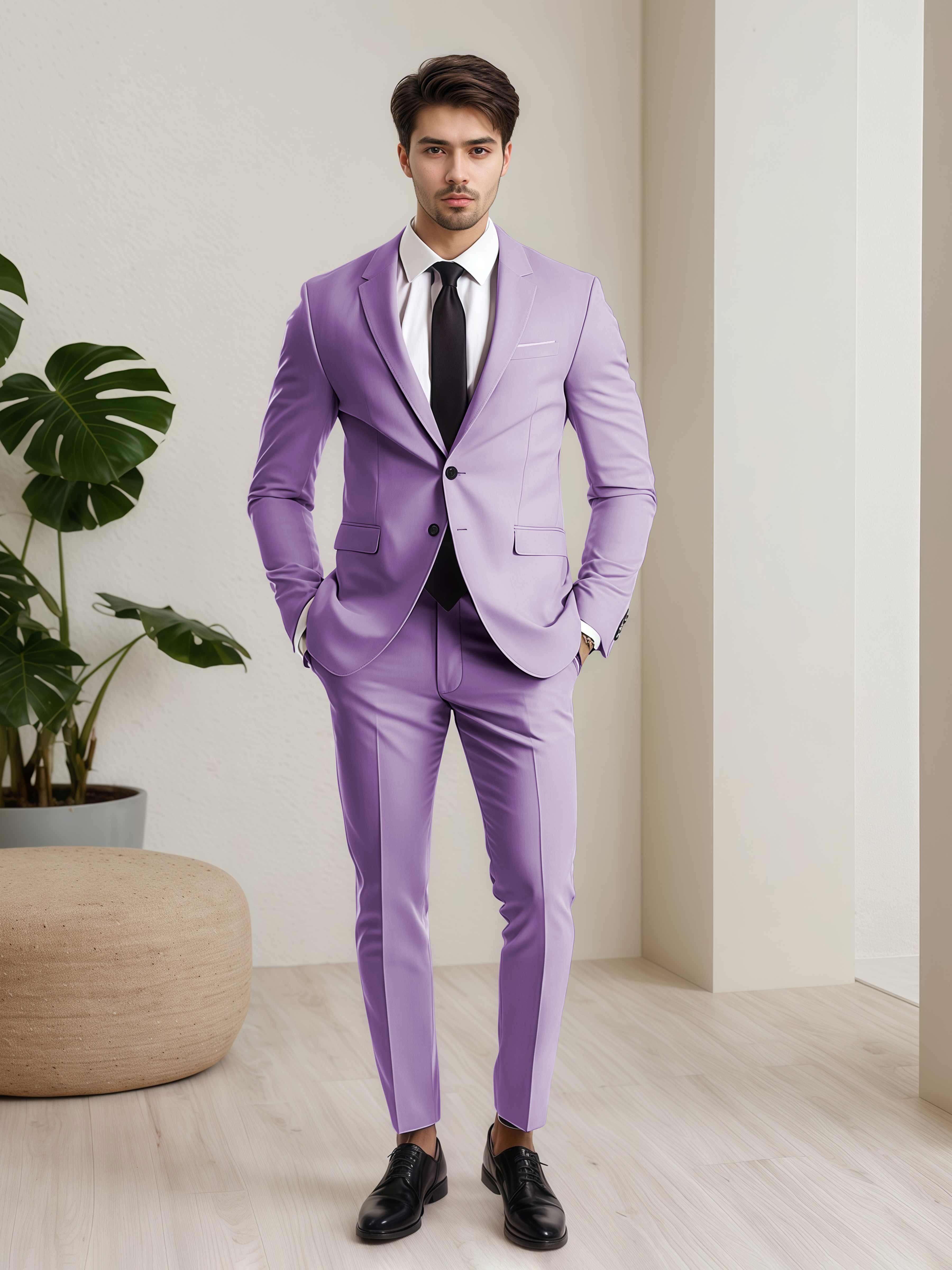 Refined Men's Two Button 2 Pieces Wedding Suits with Pockets