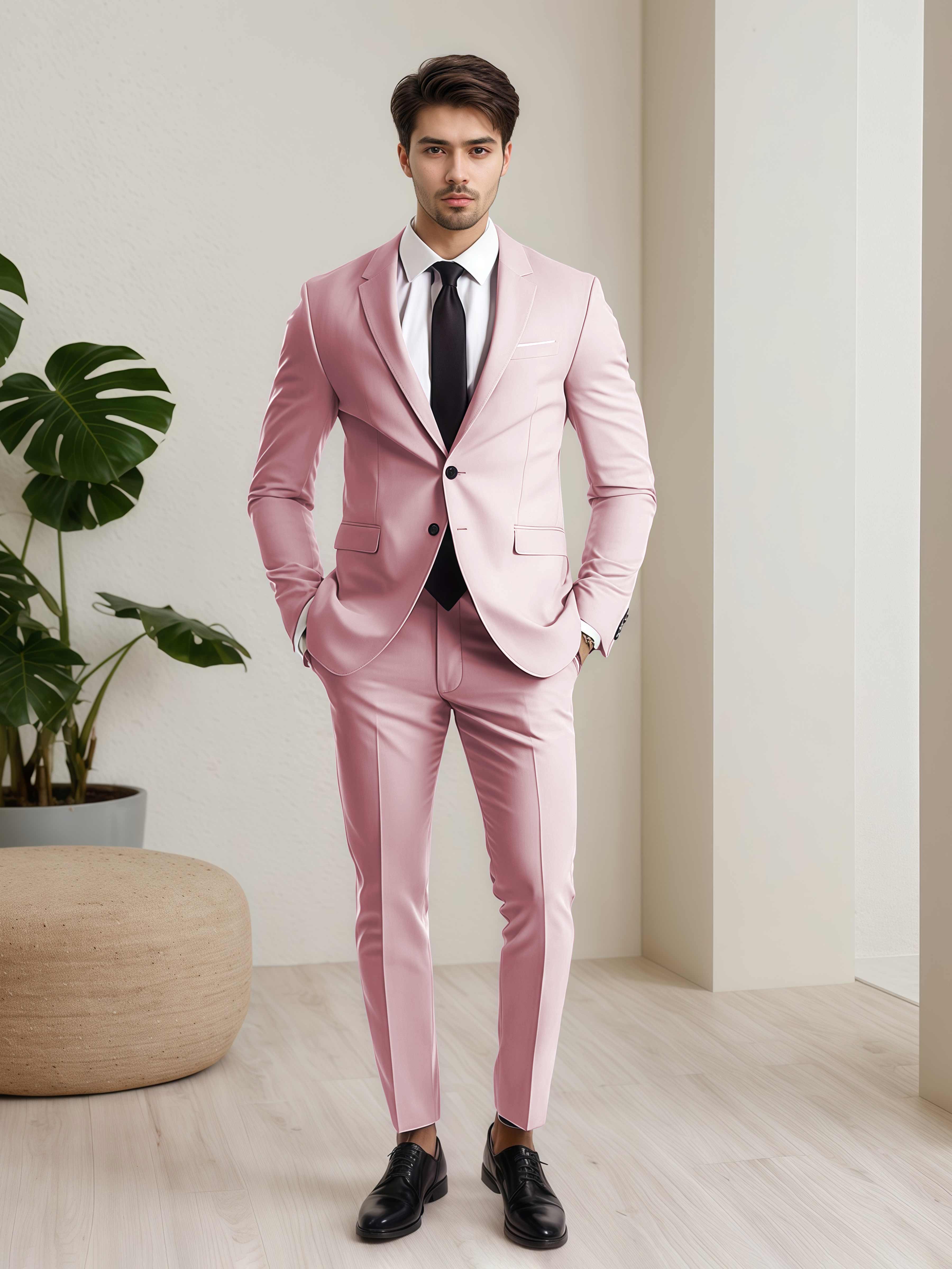 Refined Men's Two Button 2 Pieces Wedding Suits with Pockets