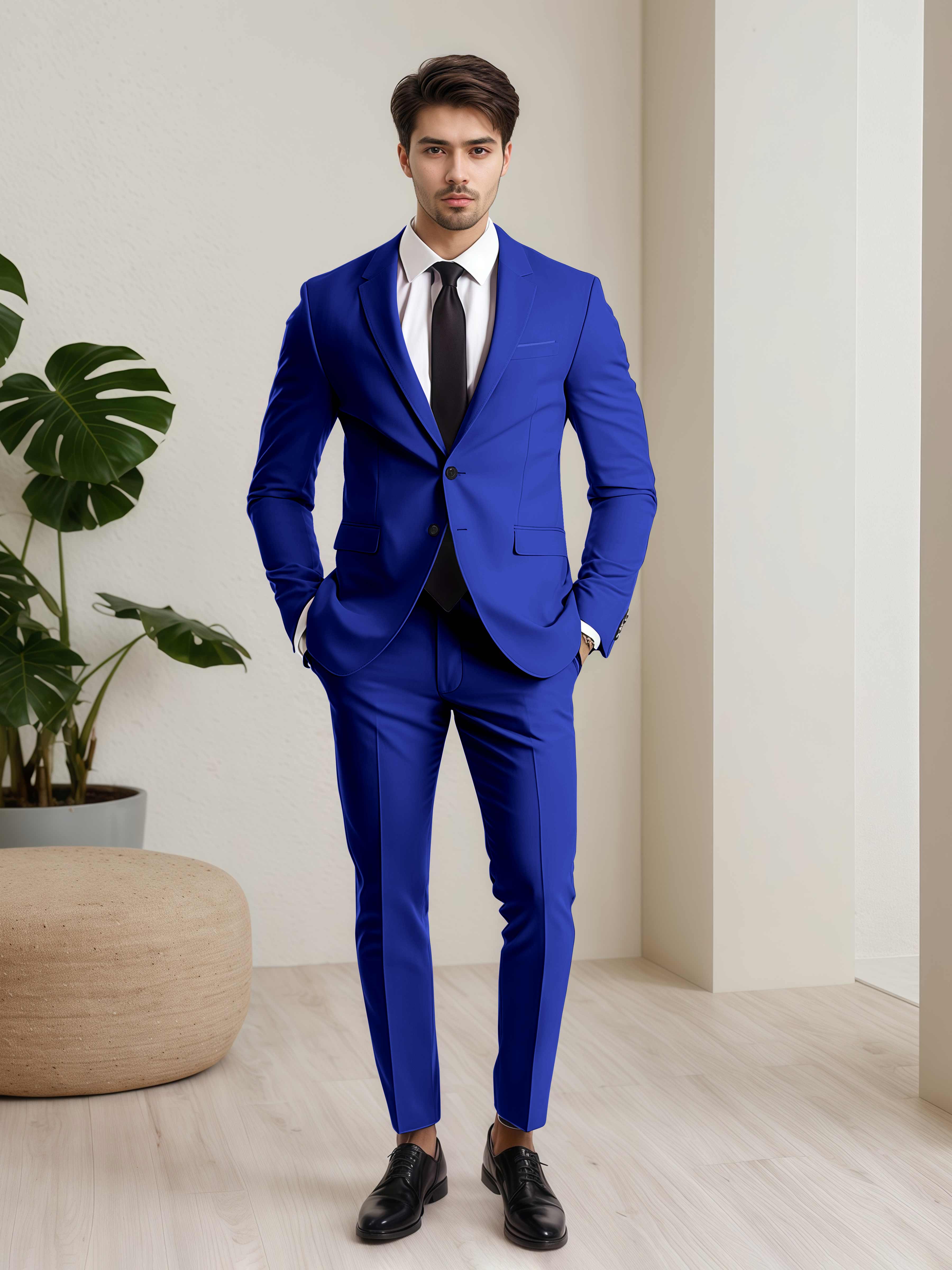 Refined Men's Two Button 2 Pieces Wedding Suits with Pockets