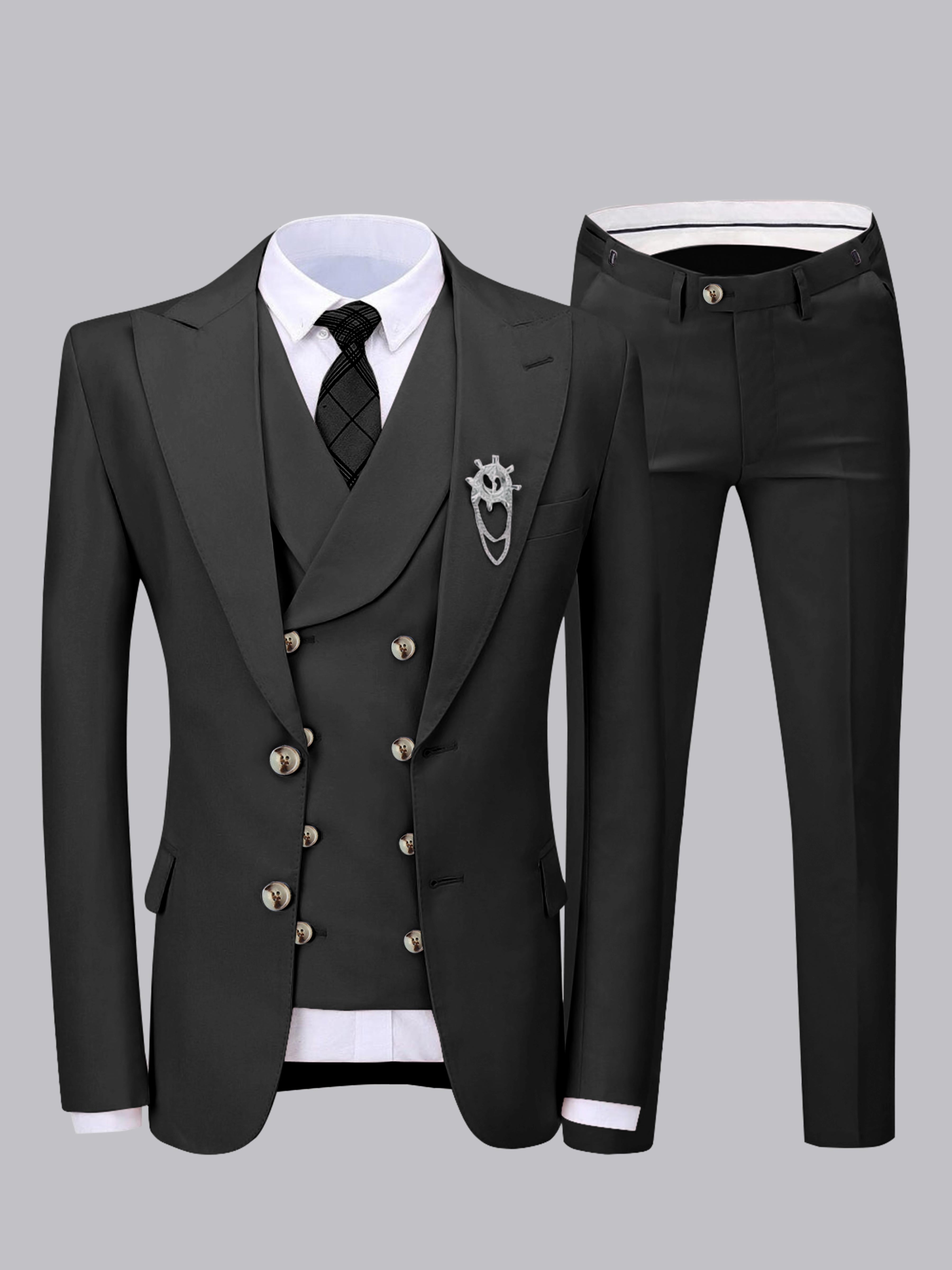 Refined Men's Two Buttons 3 Pieces Wedding Suits