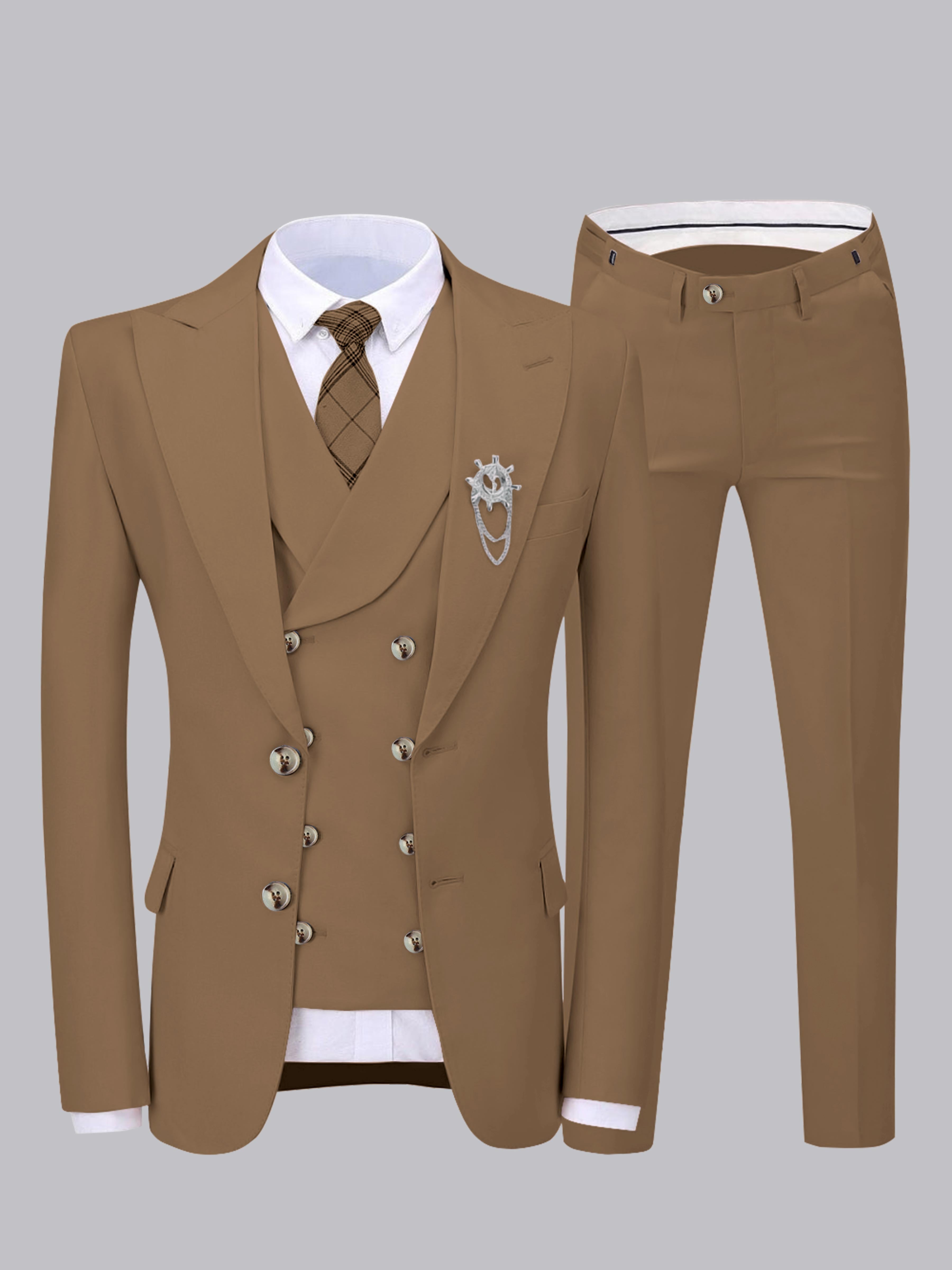 Refined Men's Two Buttons 3 Pieces Wedding Suits