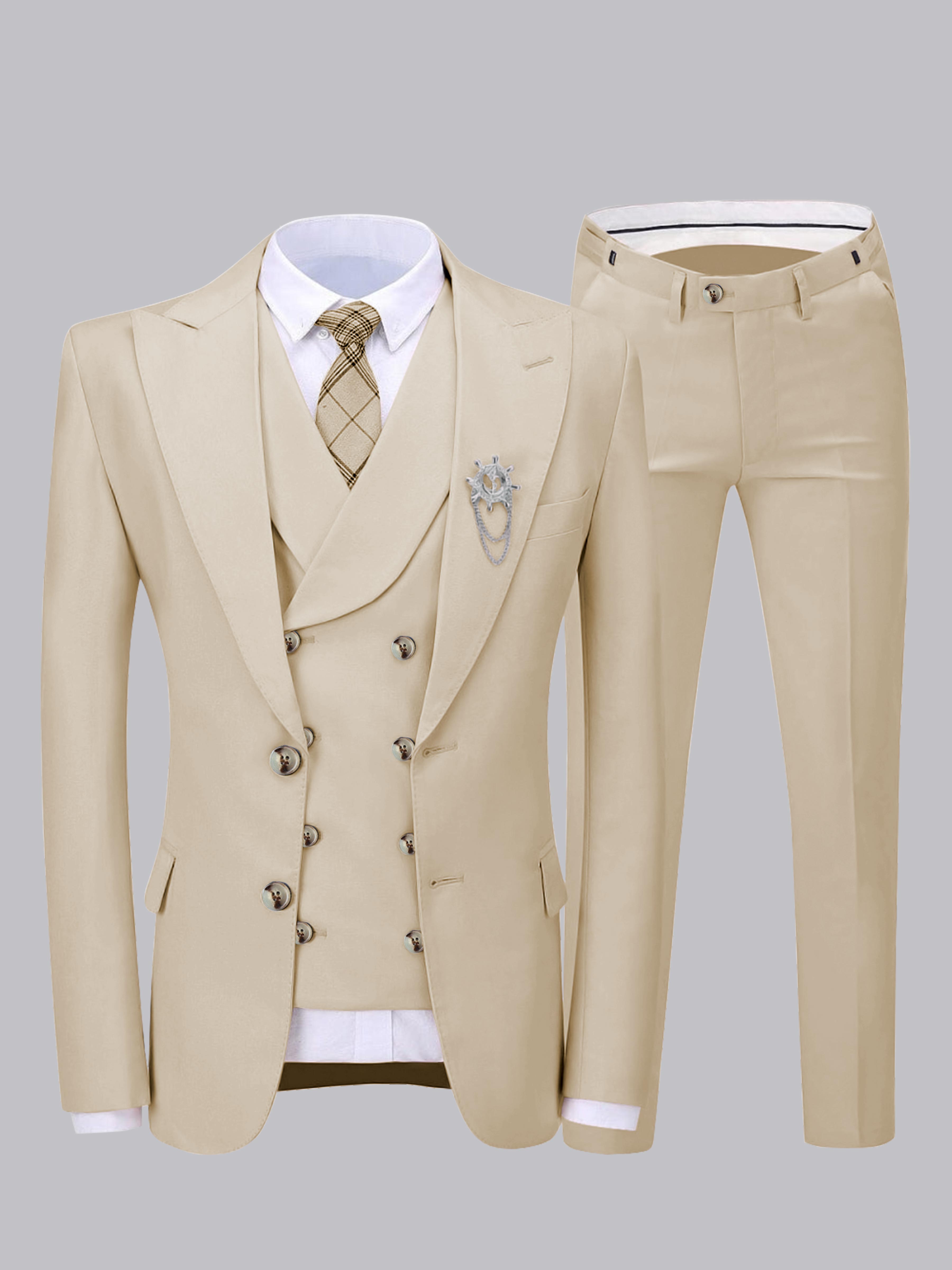 Refined Men's Two Buttons 3 Pieces Wedding Suits