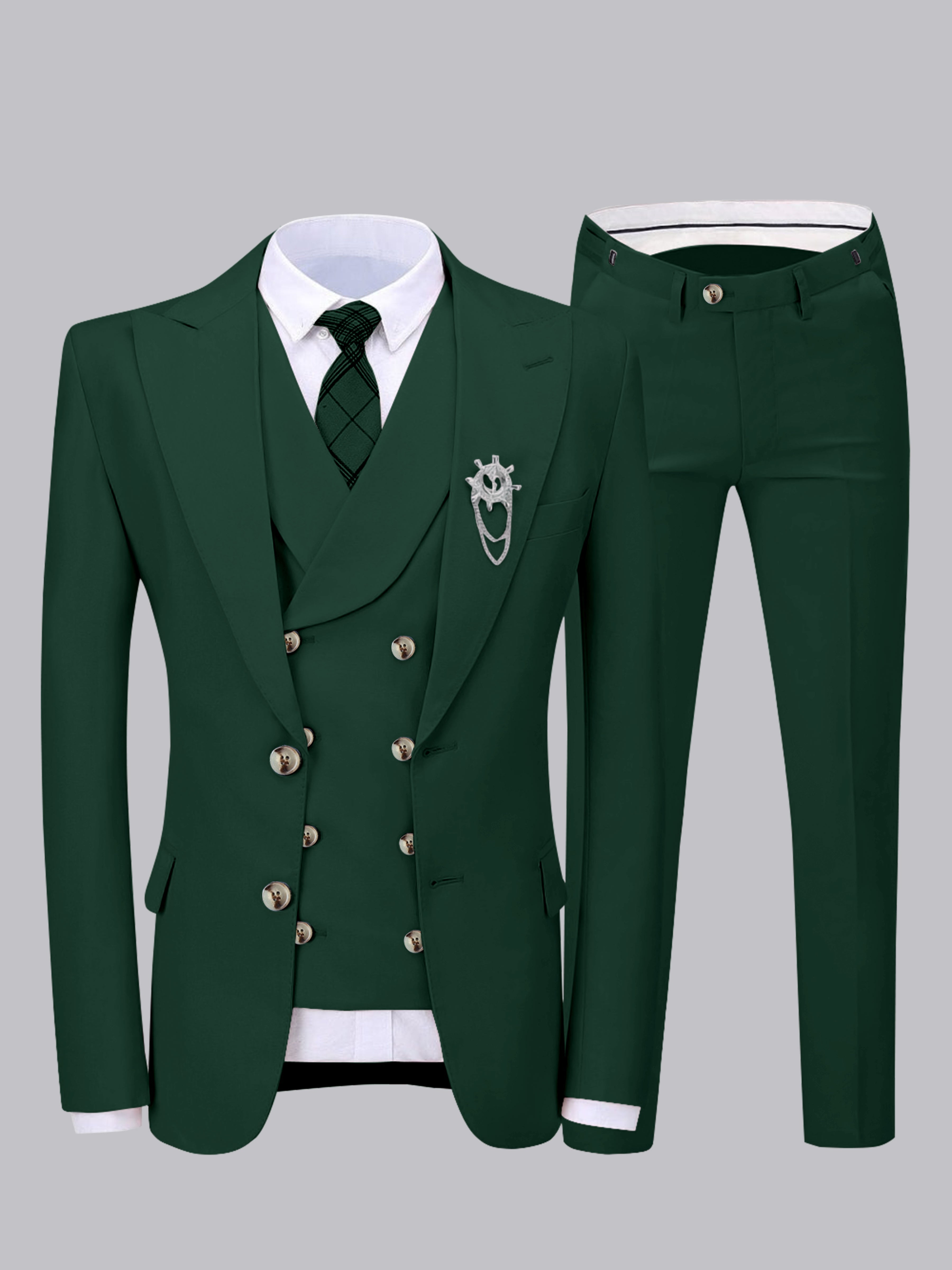 Refined Men's Two Buttons 3 Pieces Wedding Suits
