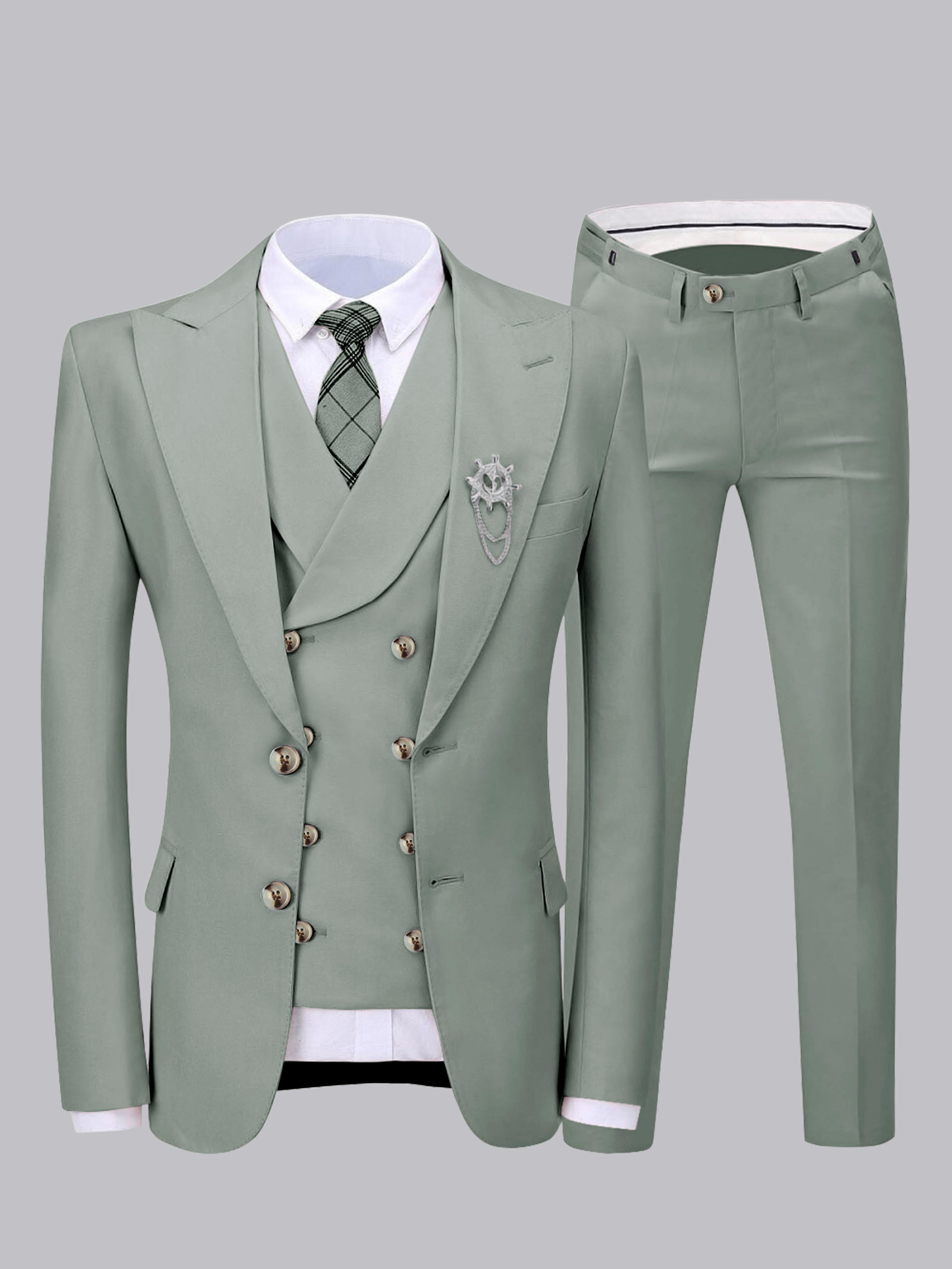Refined Men's Two Buttons 3 Pieces Wedding Suits