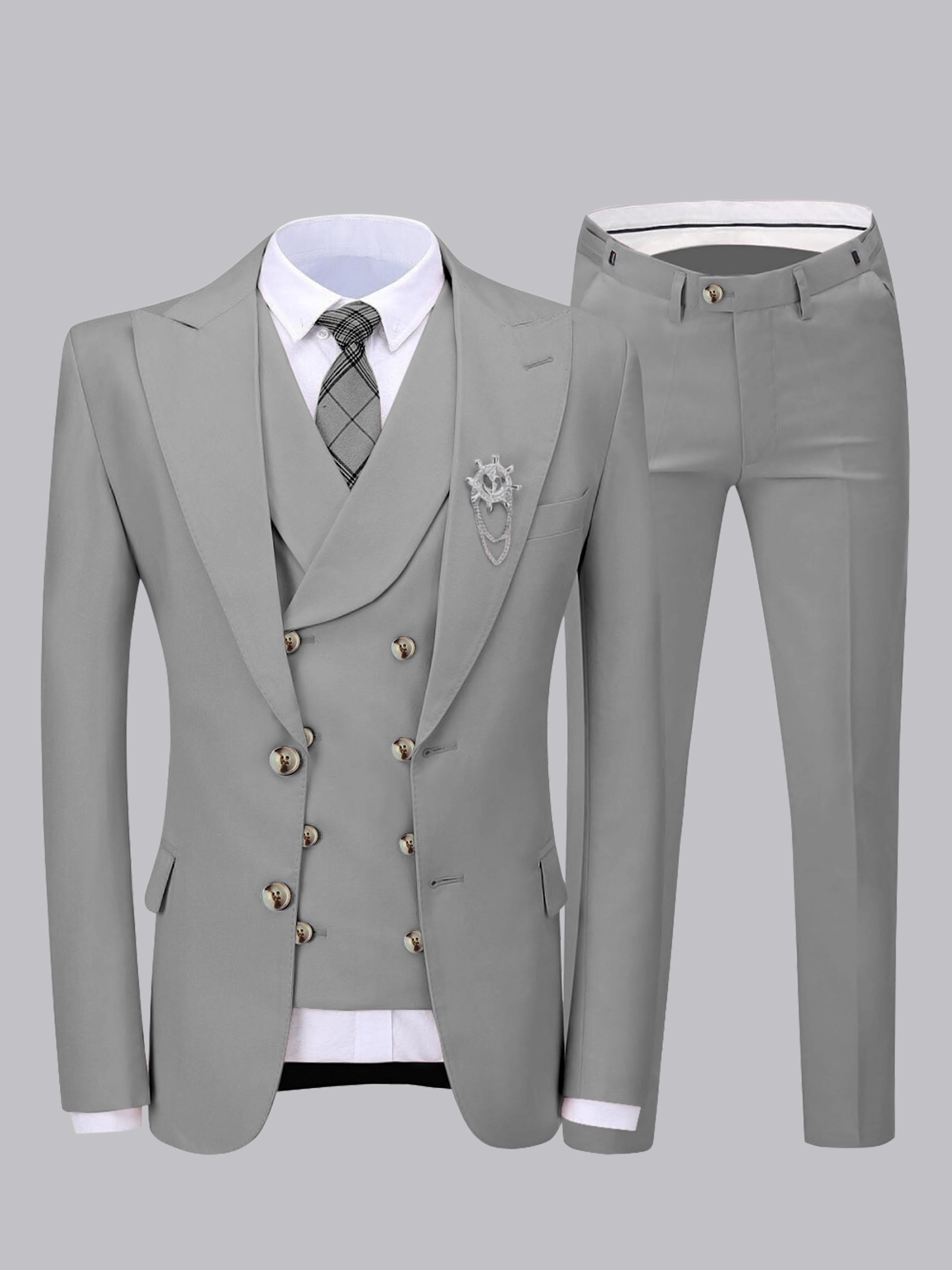 Refined Men's Two Buttons 3 Pieces Wedding Suits