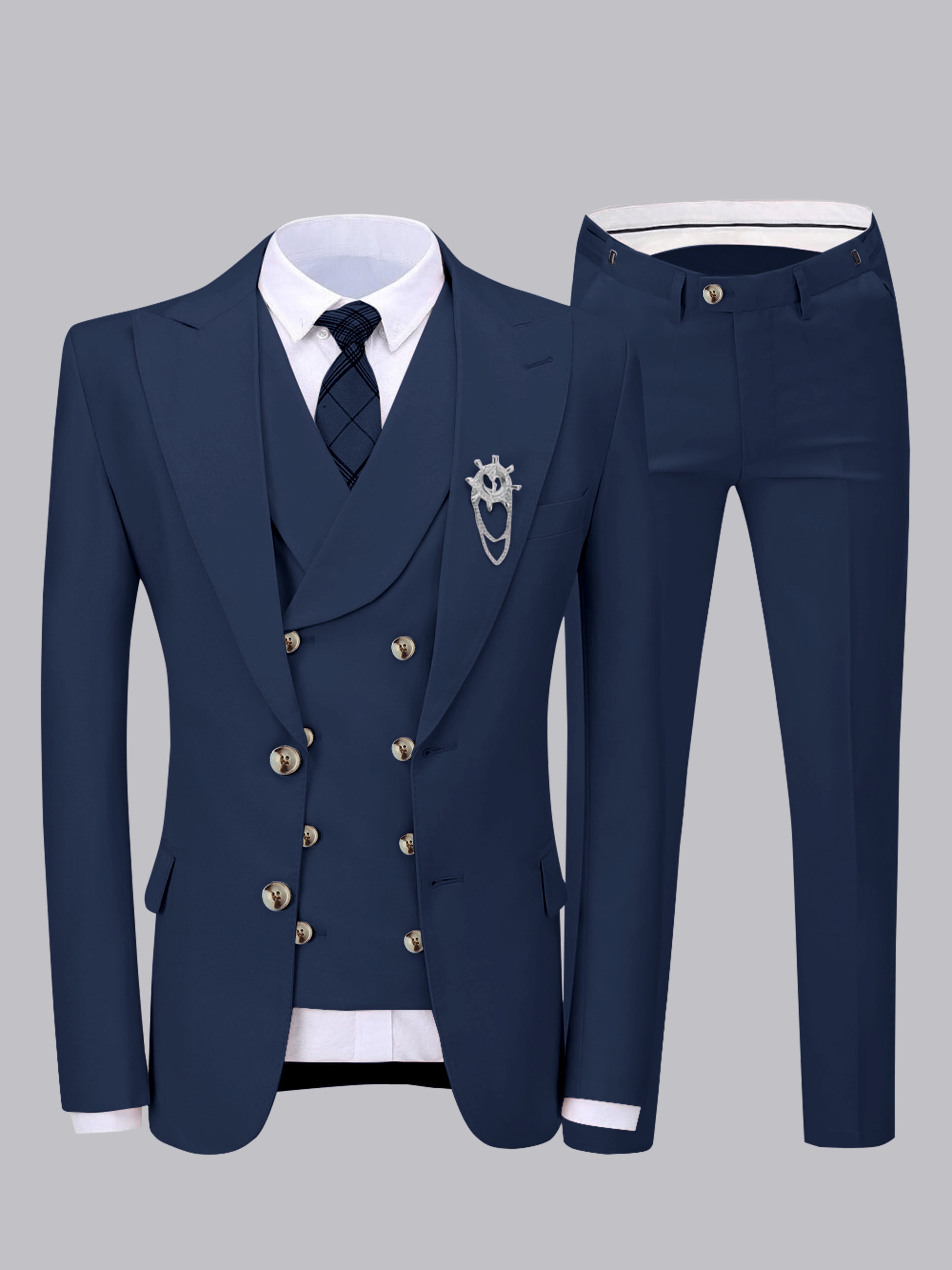 Refined Men's Two Buttons 3 Pieces Wedding Suits