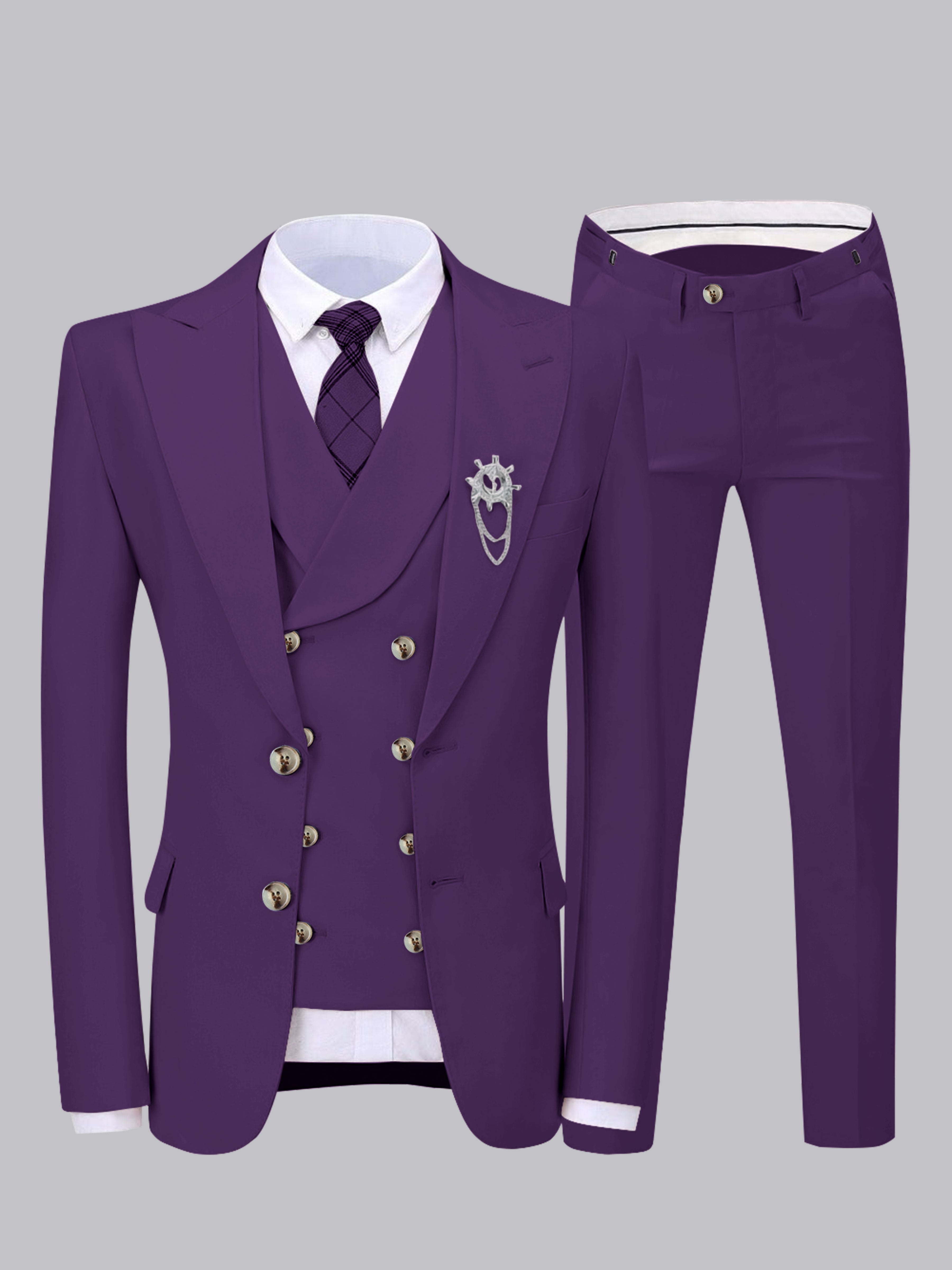 Refined Men's Two Buttons 3 Pieces Wedding Suits