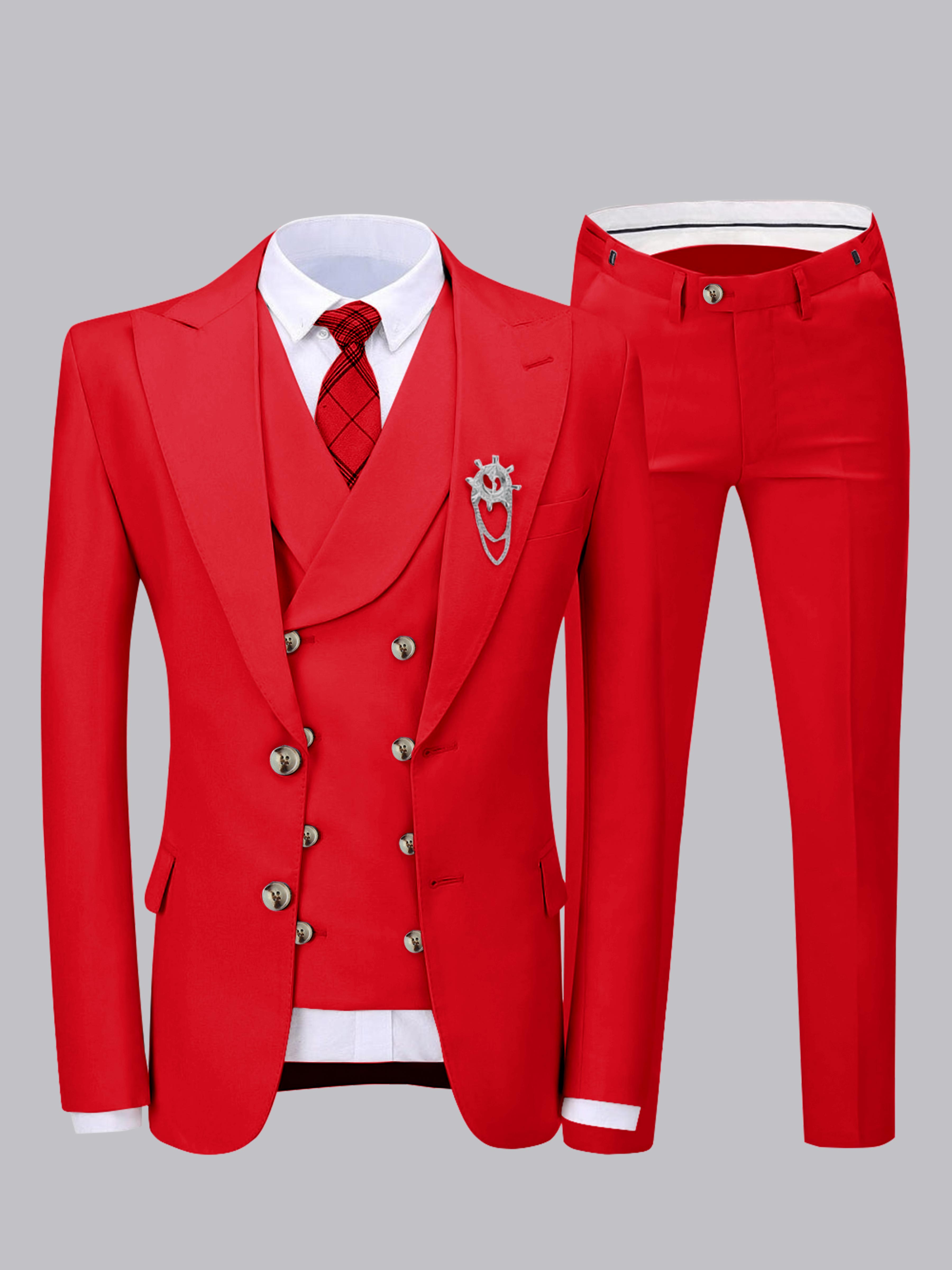 Refined Men's Two Buttons 3 Pieces Wedding Suits