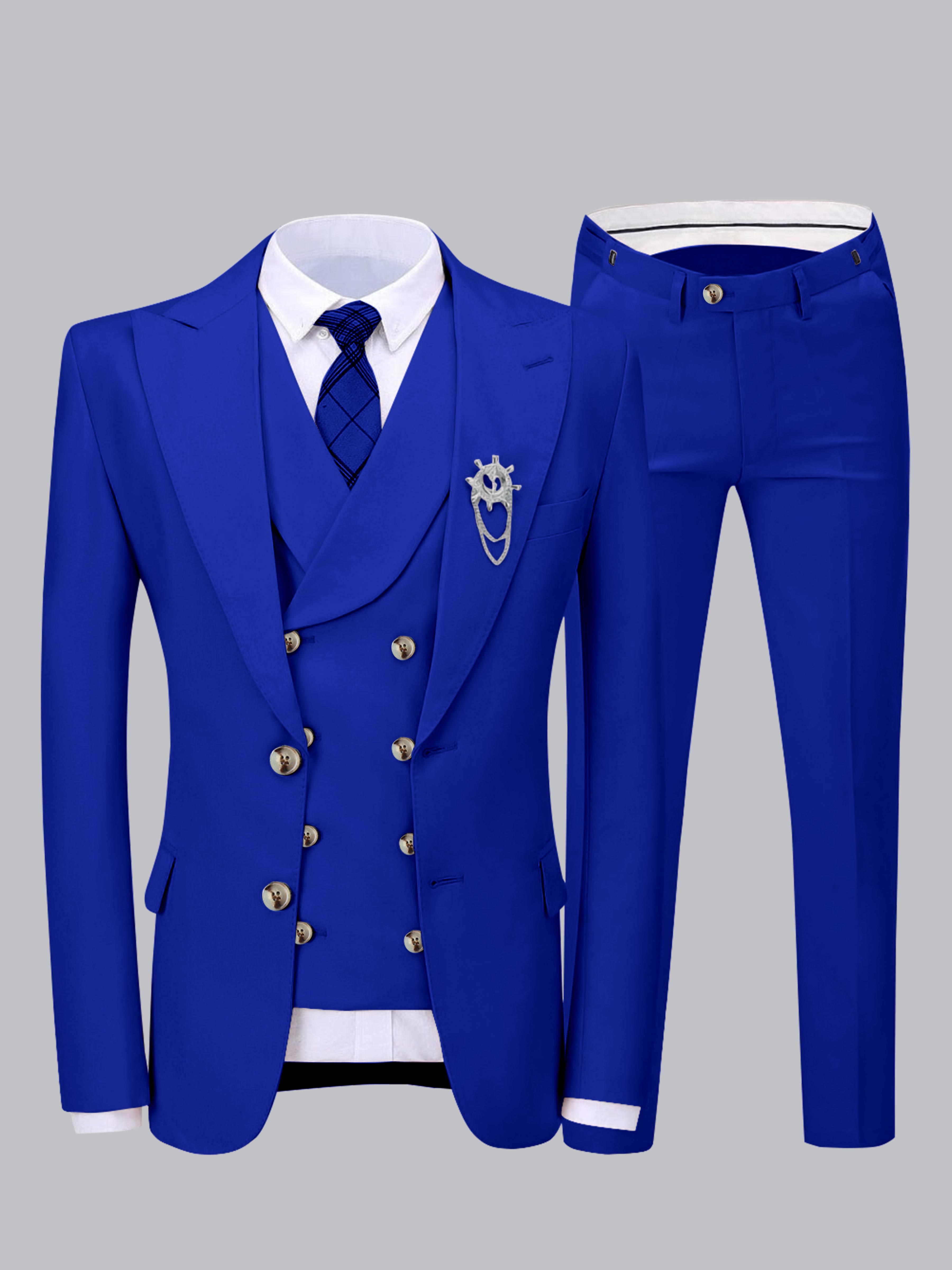 Refined Men's Two Buttons 3 Pieces Wedding Suits