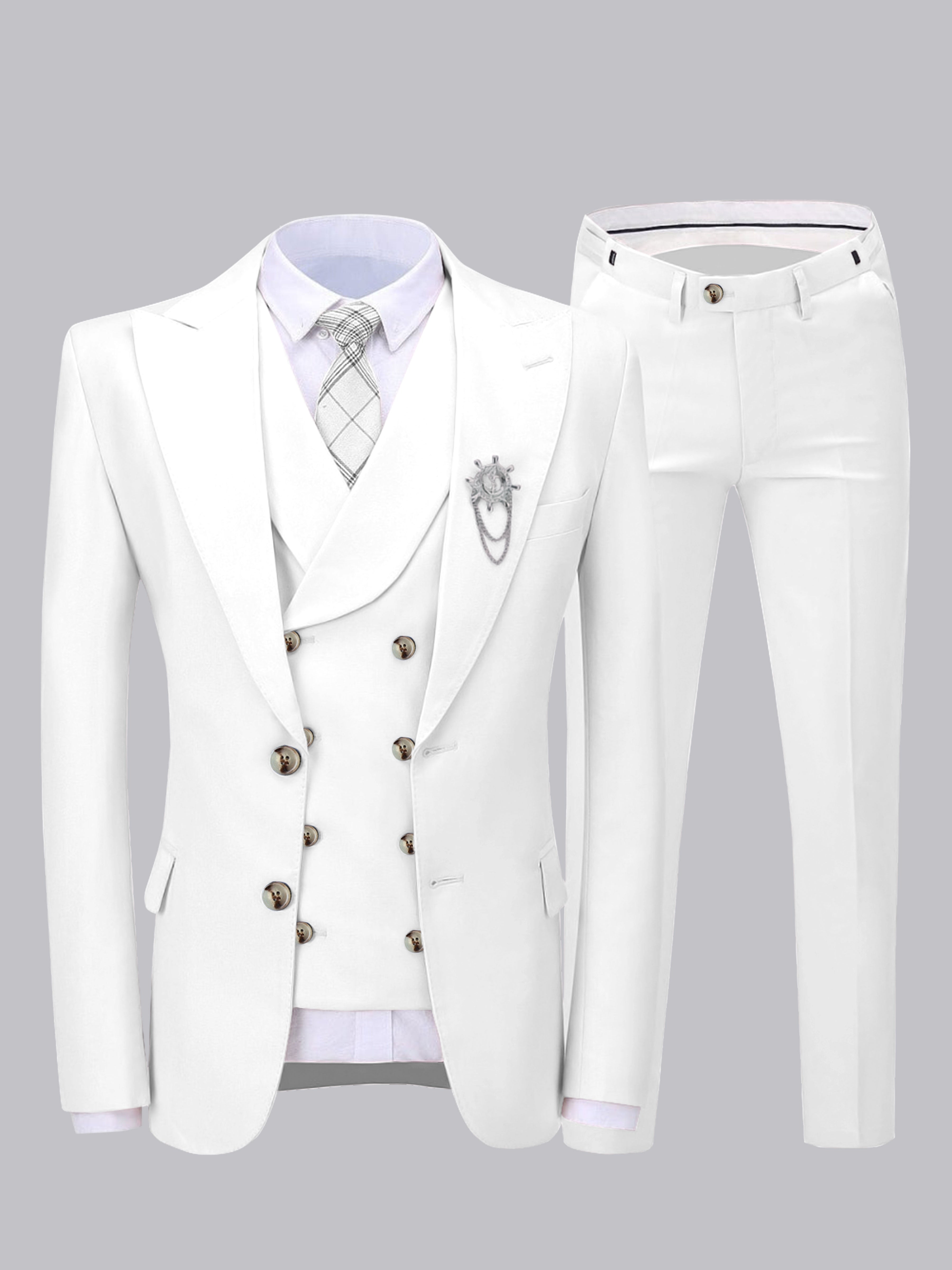 Refined Men's Two Buttons 3 Pieces Wedding Suits