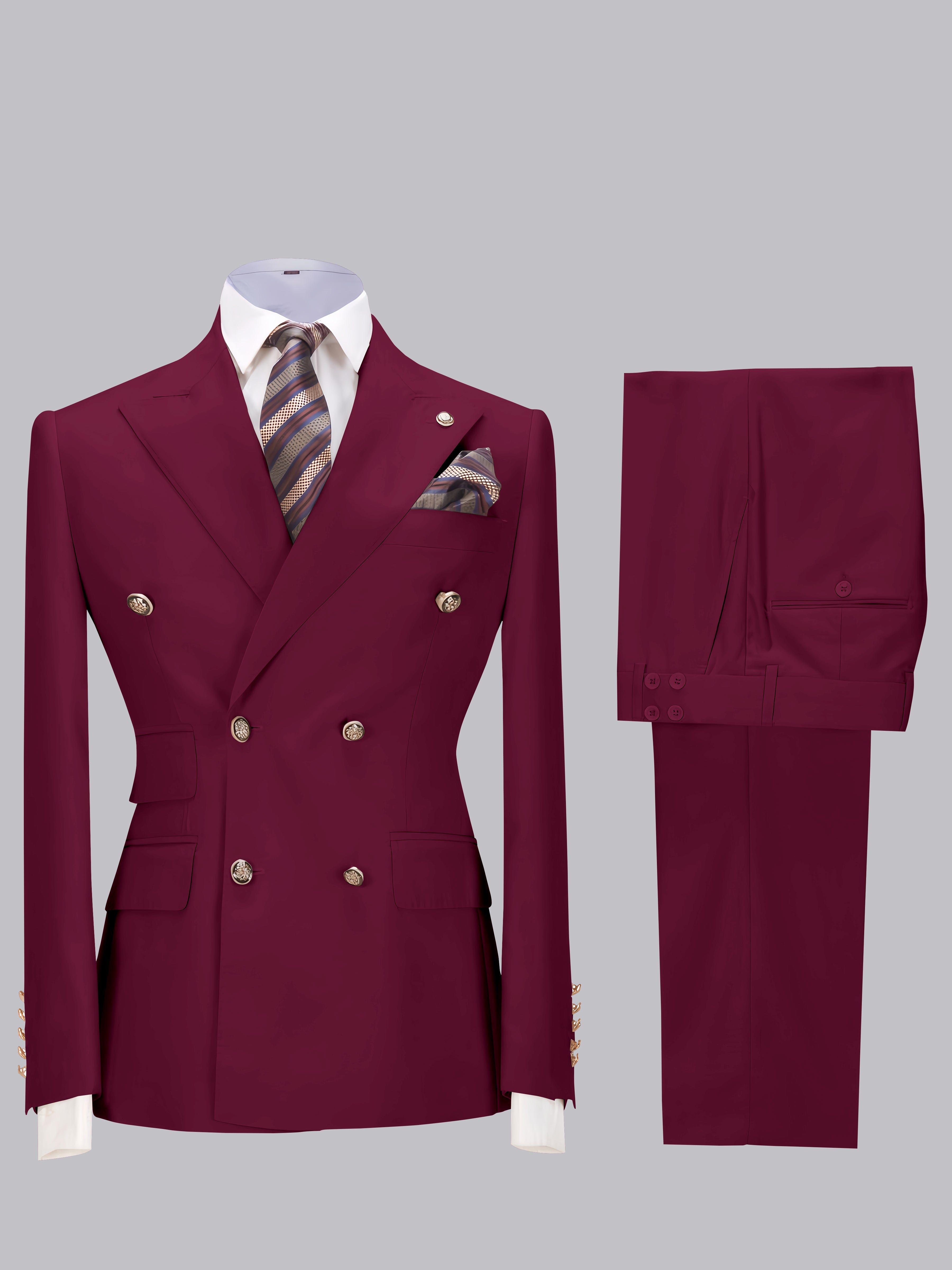 Refined Tailored Slim Fit Men's 2 Pieces Wedding Suits