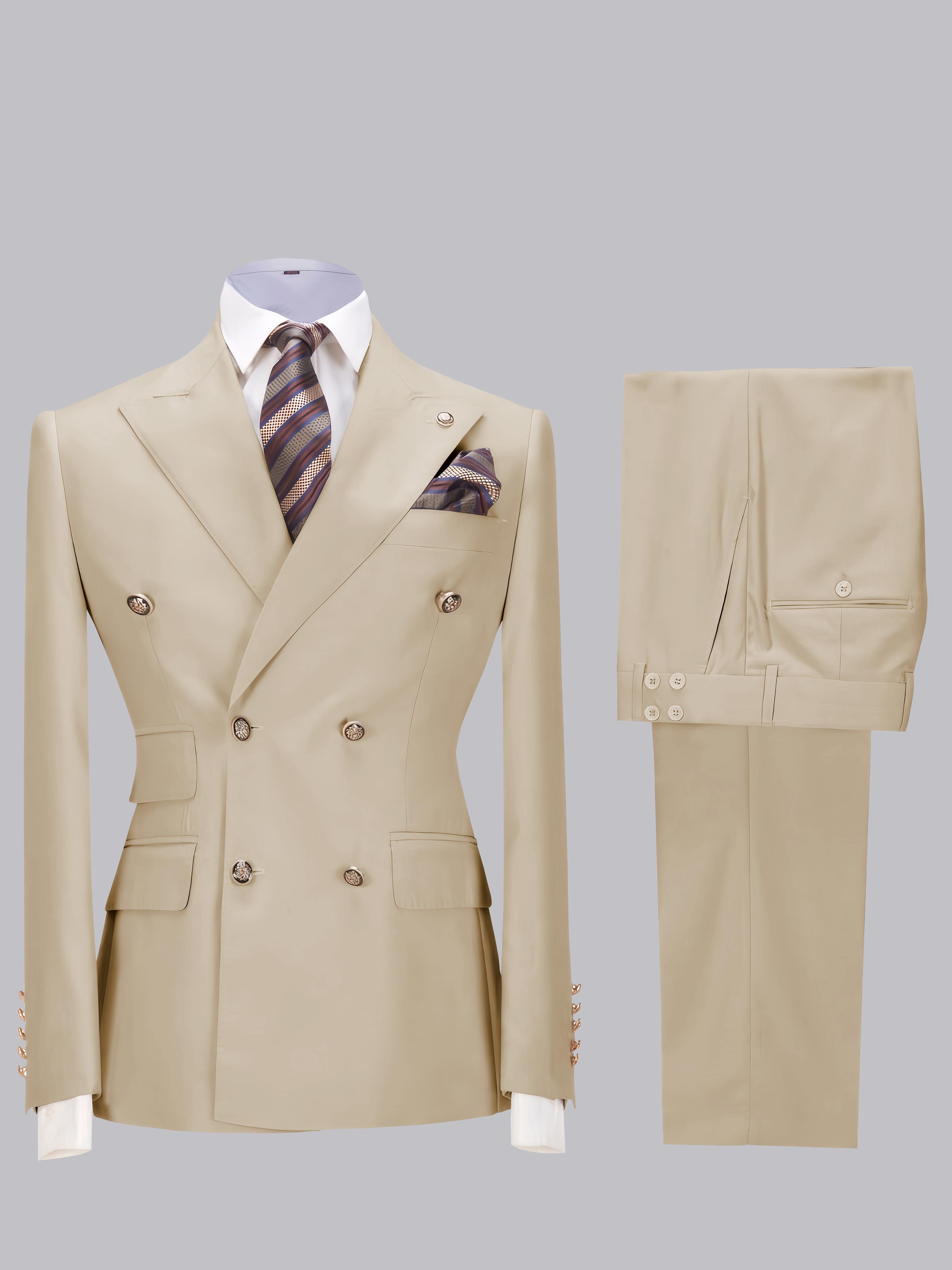 Refined Tailored Slim Fit Men's 2 Pieces Wedding Suits