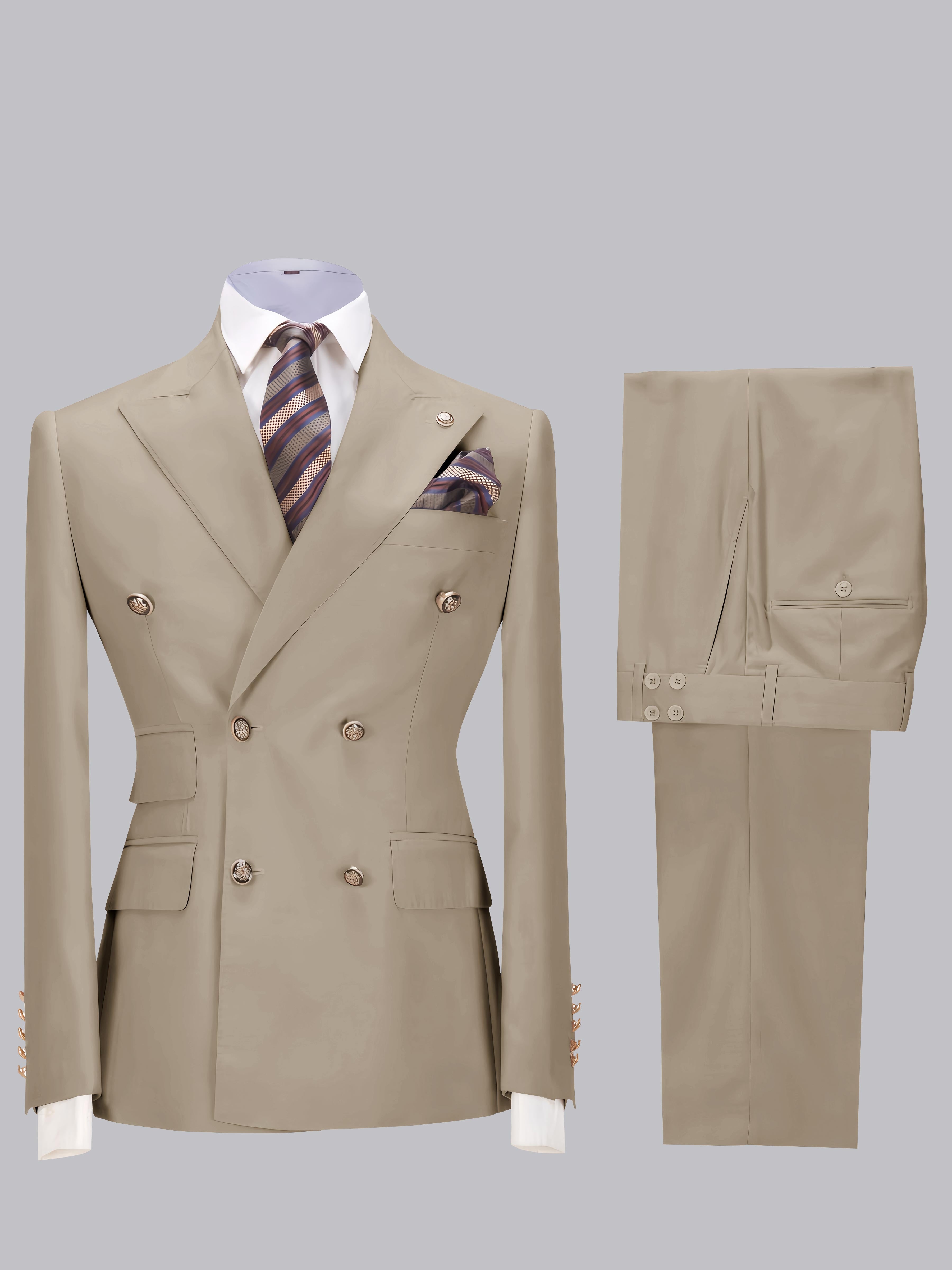 Refined Tailored Slim Fit Men's 2 Pieces Wedding Suits