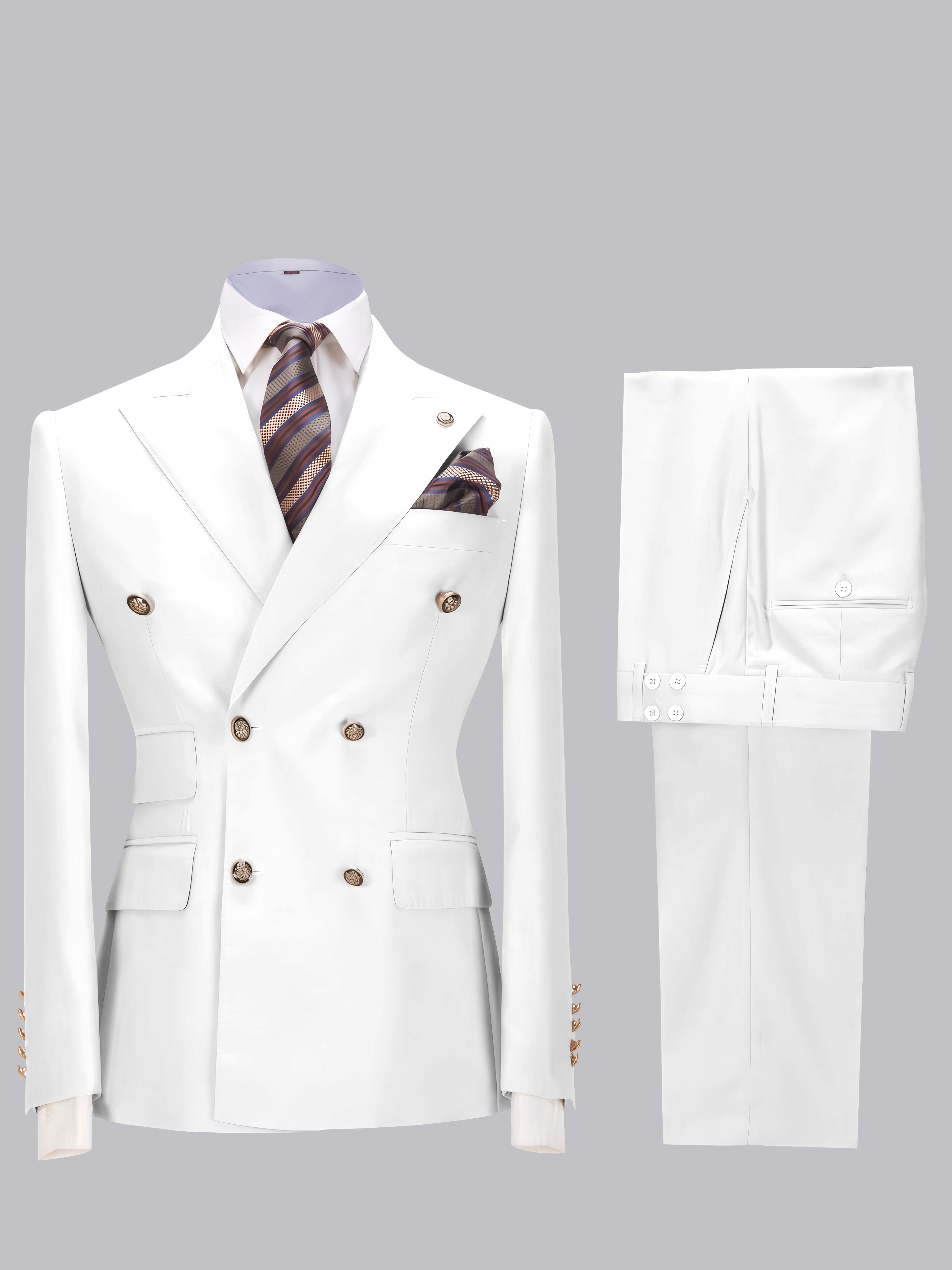 Refined Tailored Slim Fit Men's 2 Pieces Wedding Suits