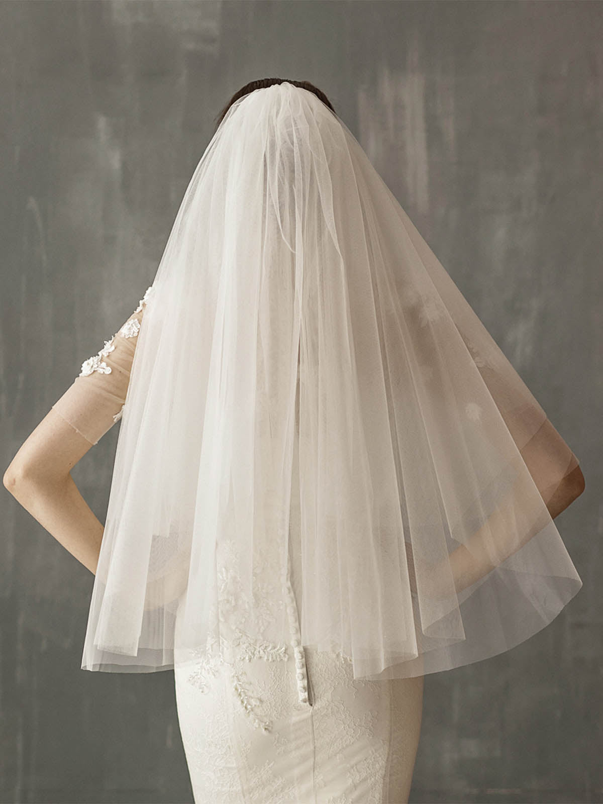 Romantic Simple Two Tier Bridal Veil