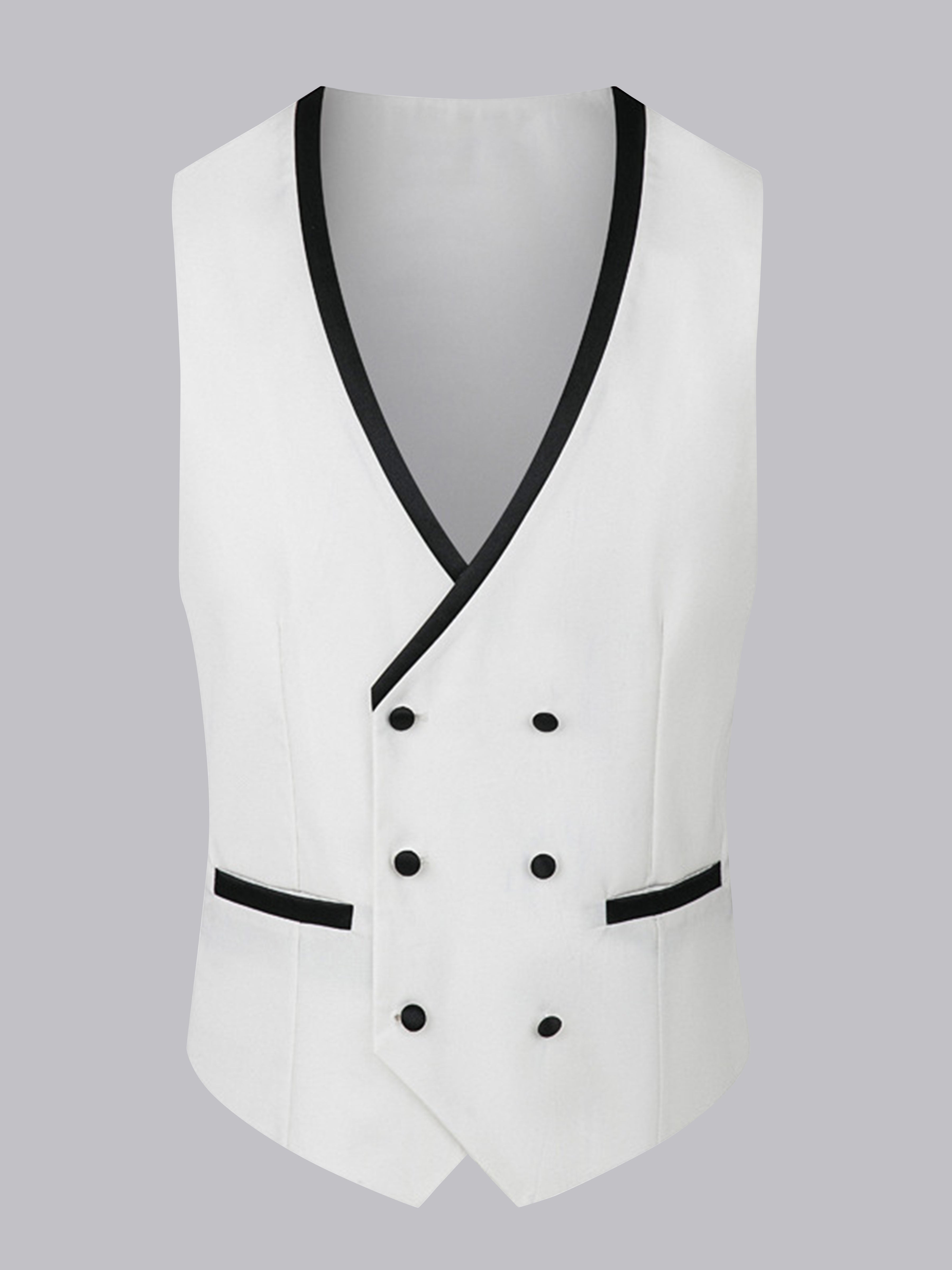 Sharp Men's 3 Pieces Contrast Trim One Button Shawl Lapel Guest Suit