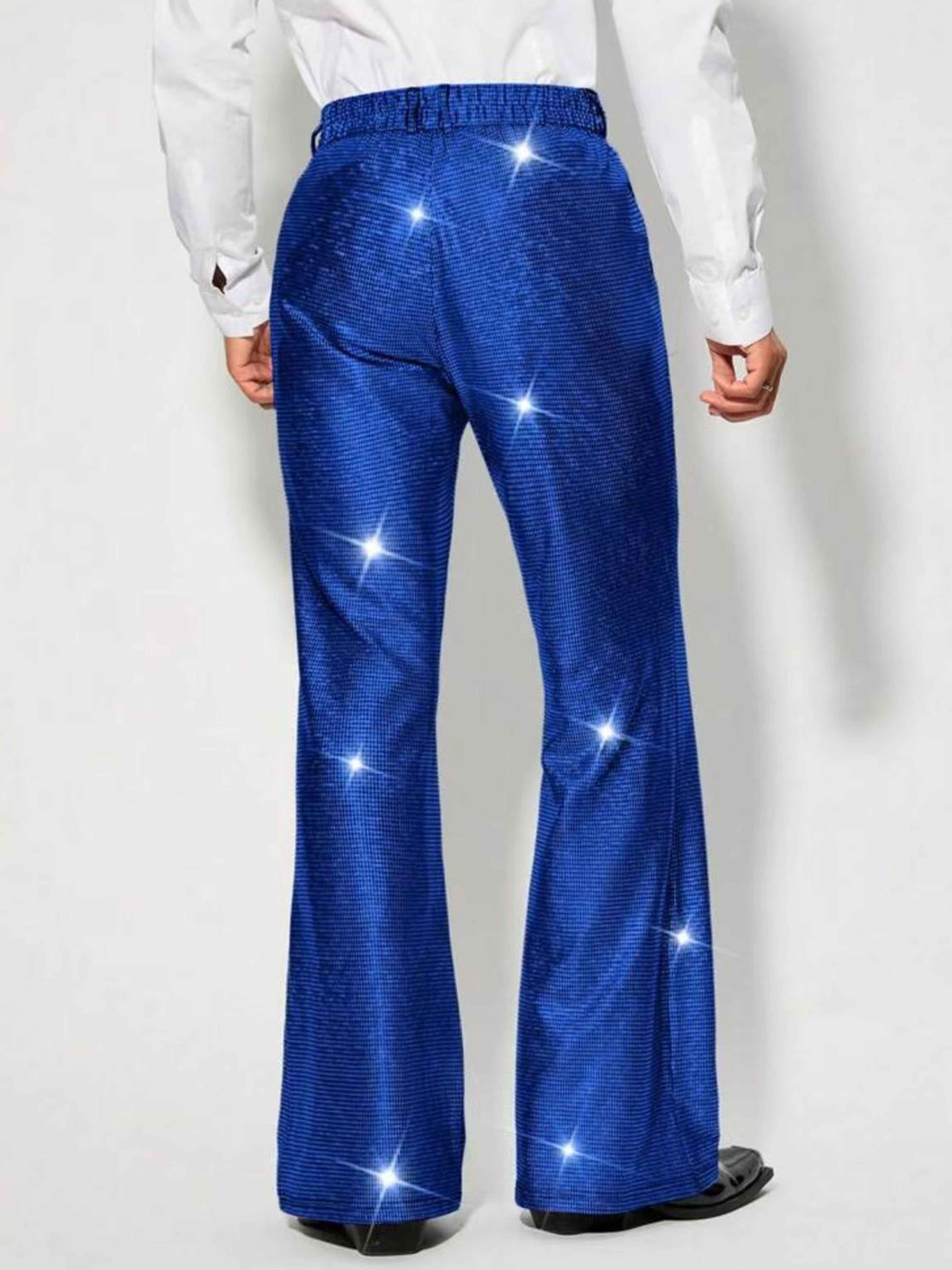 Shiny Sequined Mid-rise Straight Leg Standard Fit Formal Trousers UK