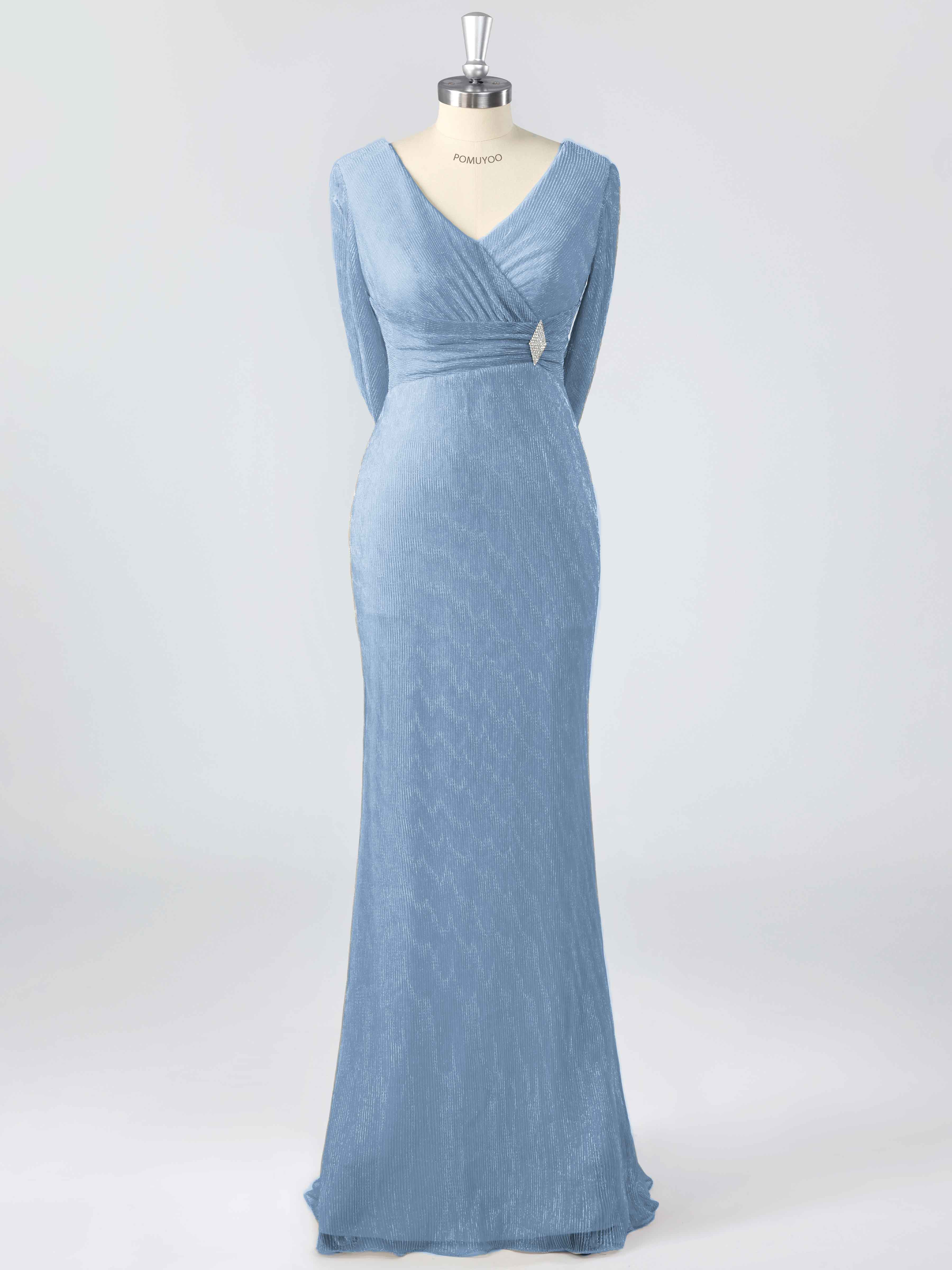 Elegant V-Neck Beading Ruched Sheath Mother of the Bride Dresses With Cape