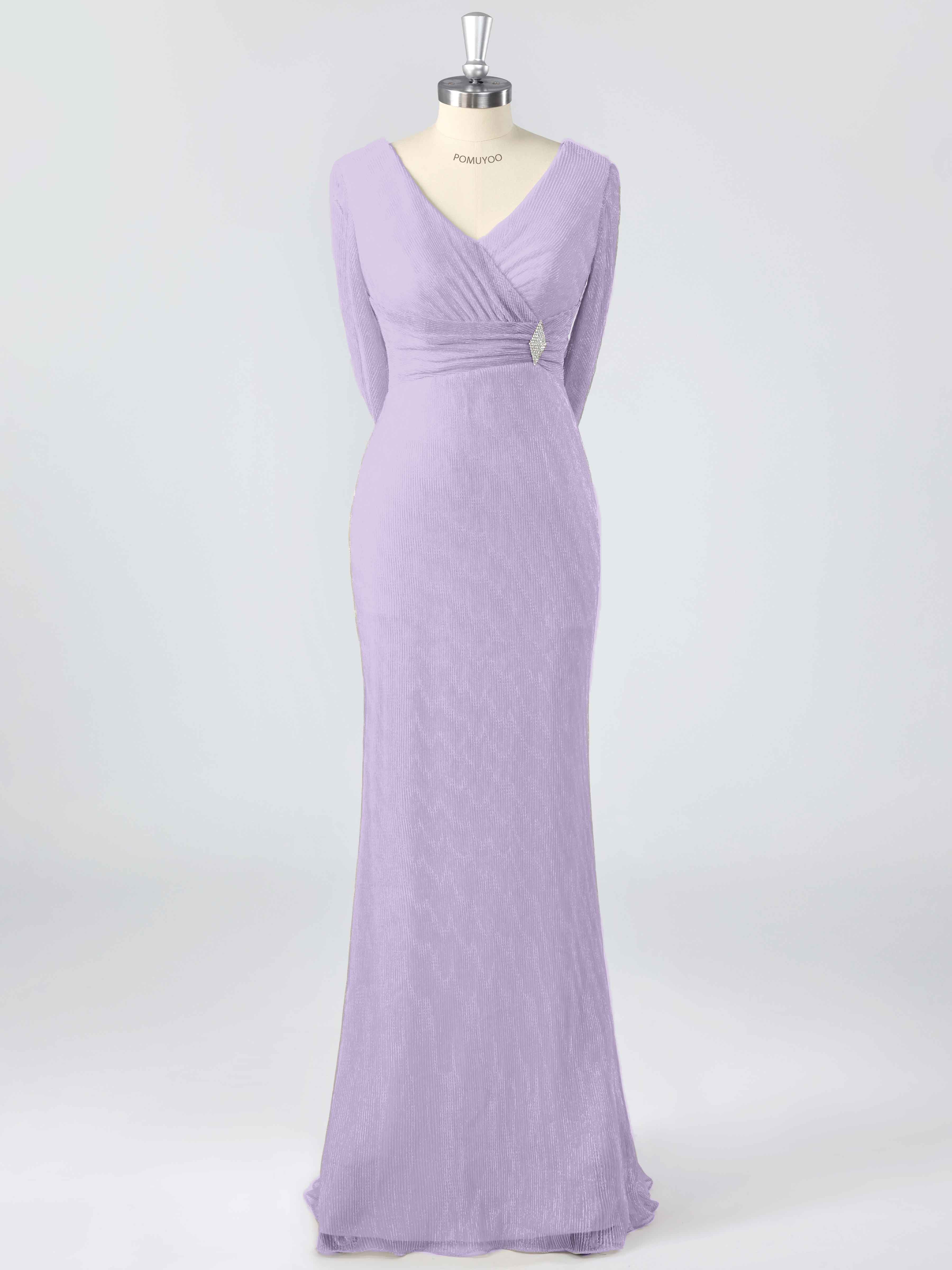 Elegant V-Neck Beading Ruched Sheath Mother of the Bride Dresses With Cape