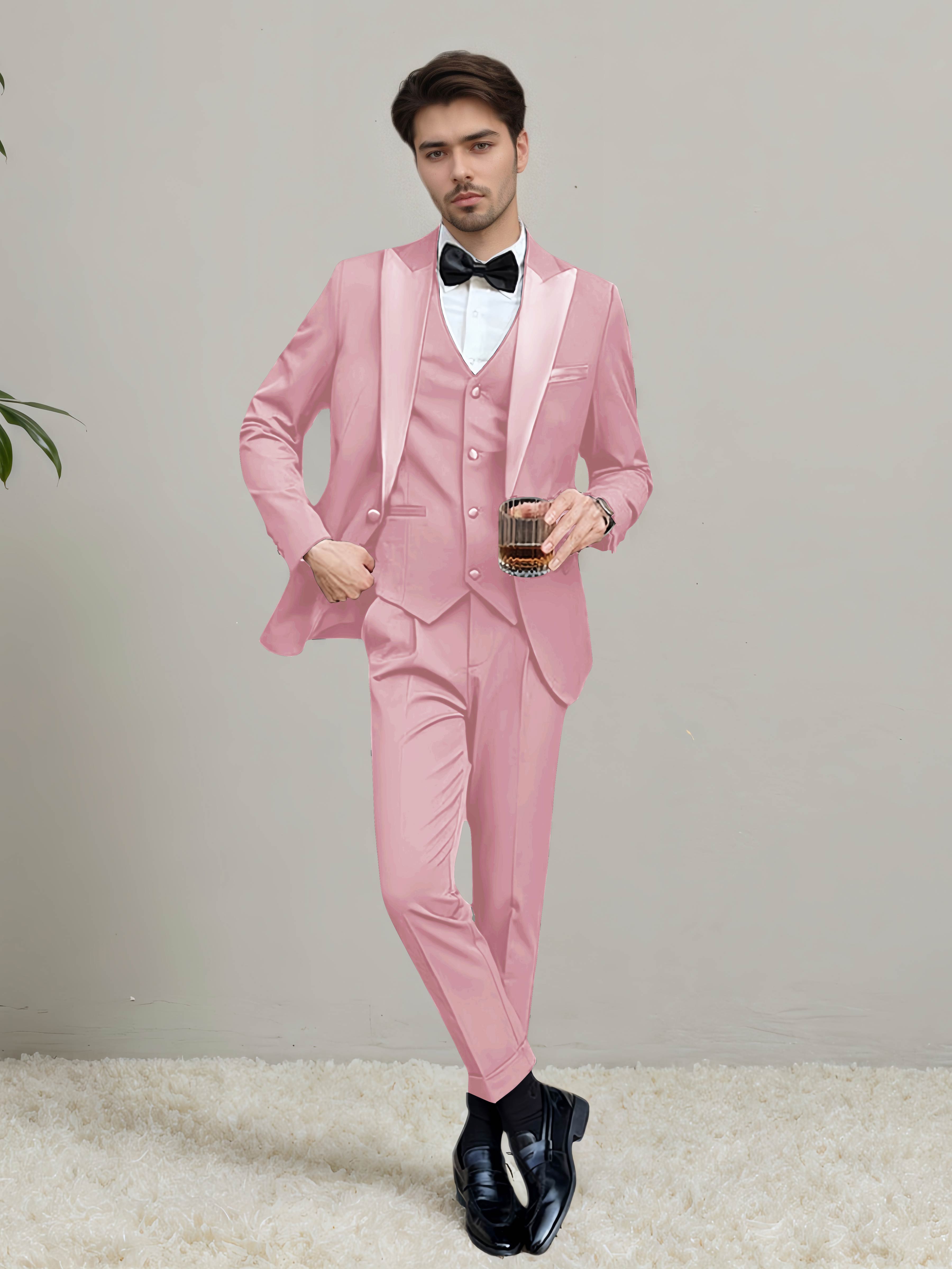 Sleek Men's One Button 3 Pieces Wedding Suits