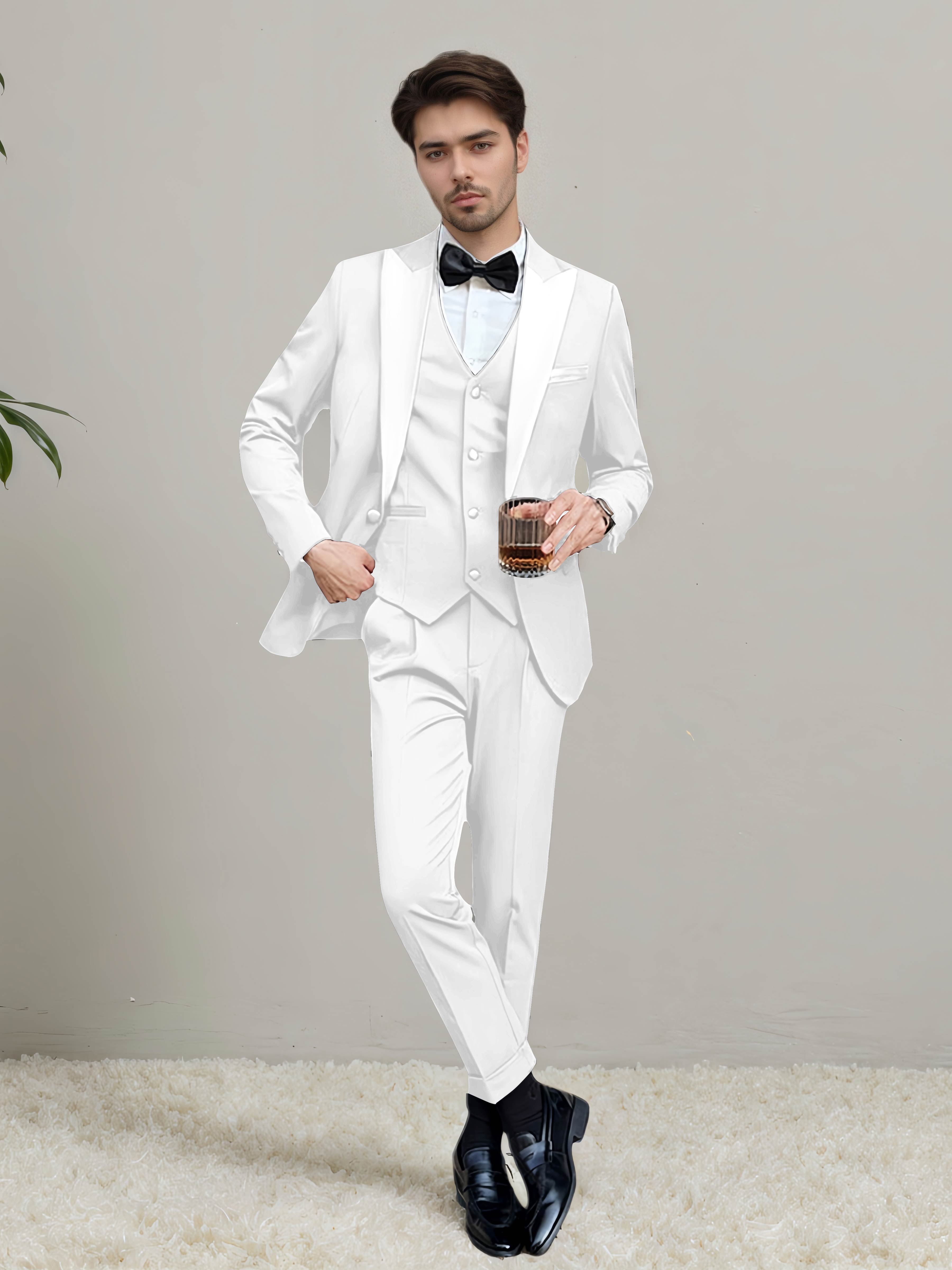 Sleek Men's One Button 3 Pieces Wedding Suits