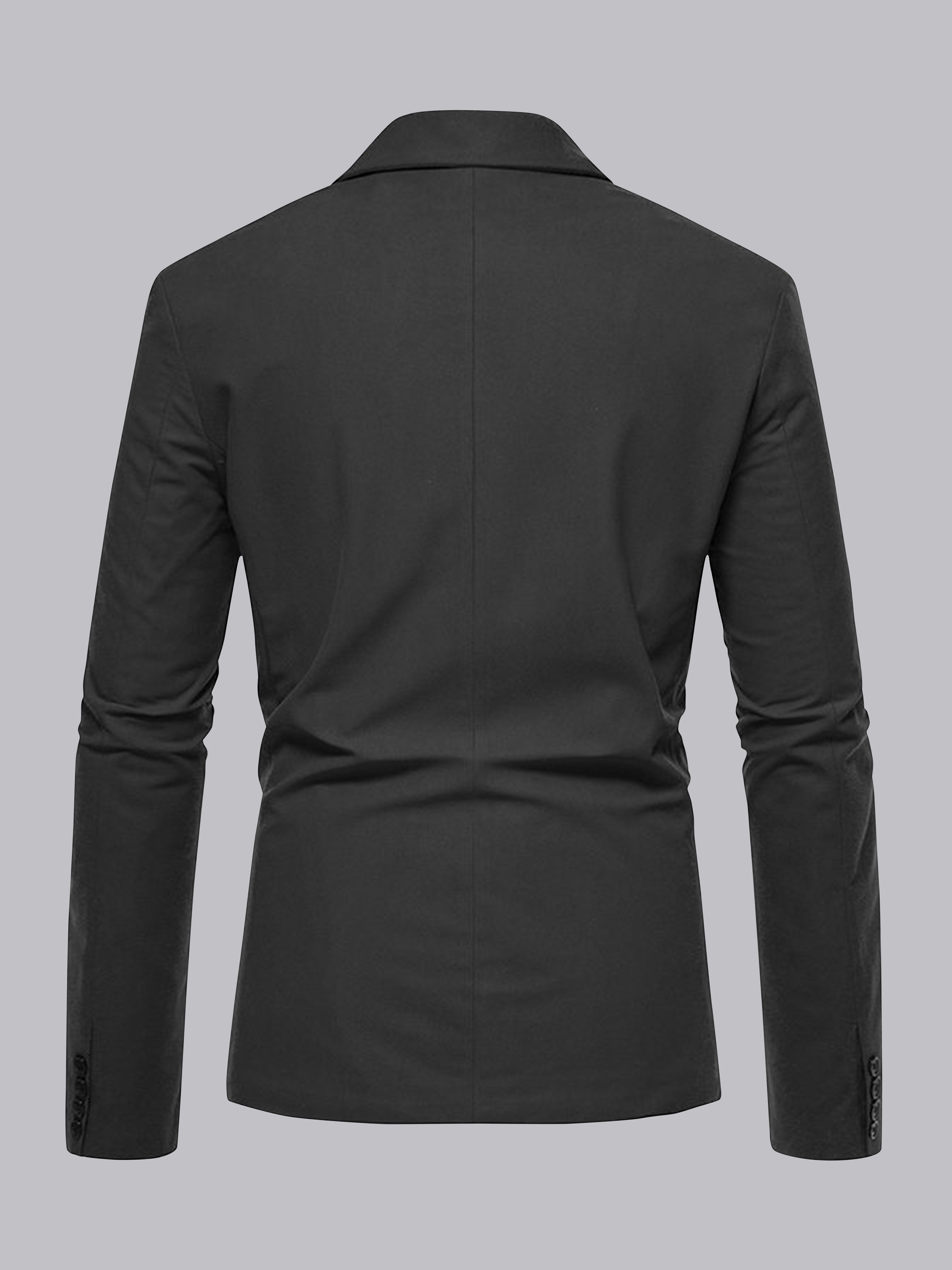 Sleek Men's Uni One Button Notch Lapel Suit Jacket