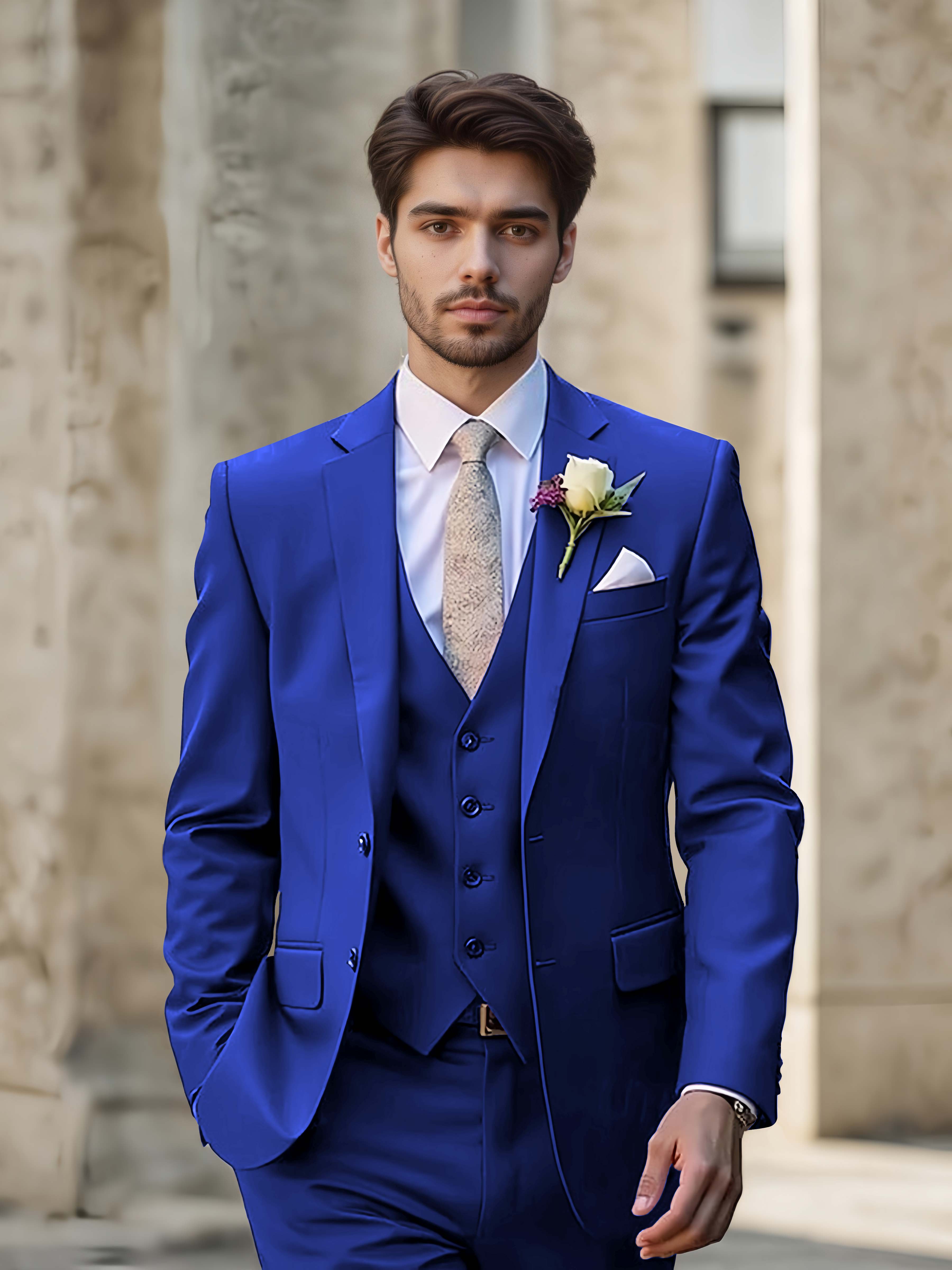 Sleek Men's Wedding Suit 3 Pieces Single Breasted Formal Suits