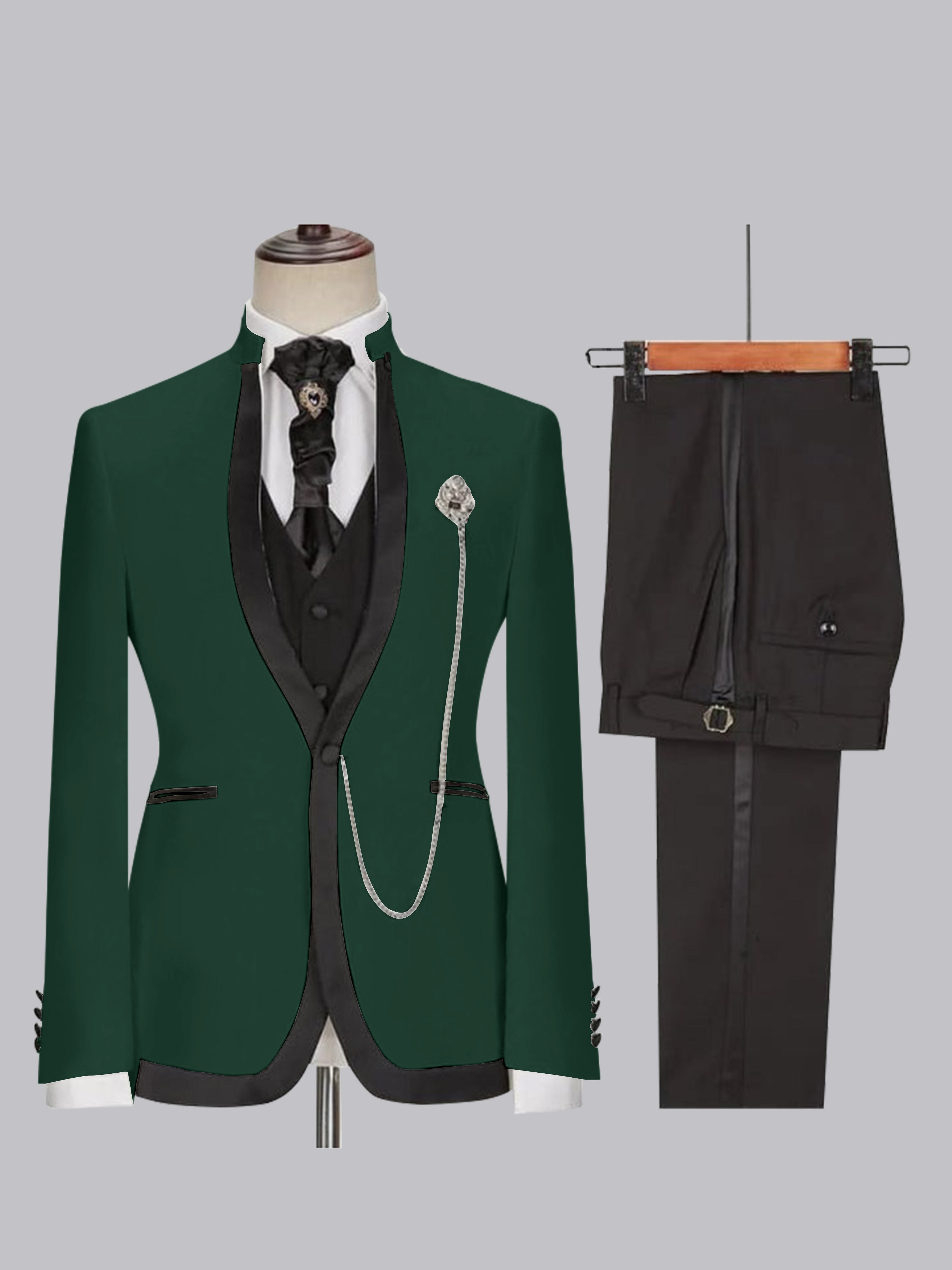 Sophisticated Men's Fitted Single Button 3 Pieces Wedding Suits