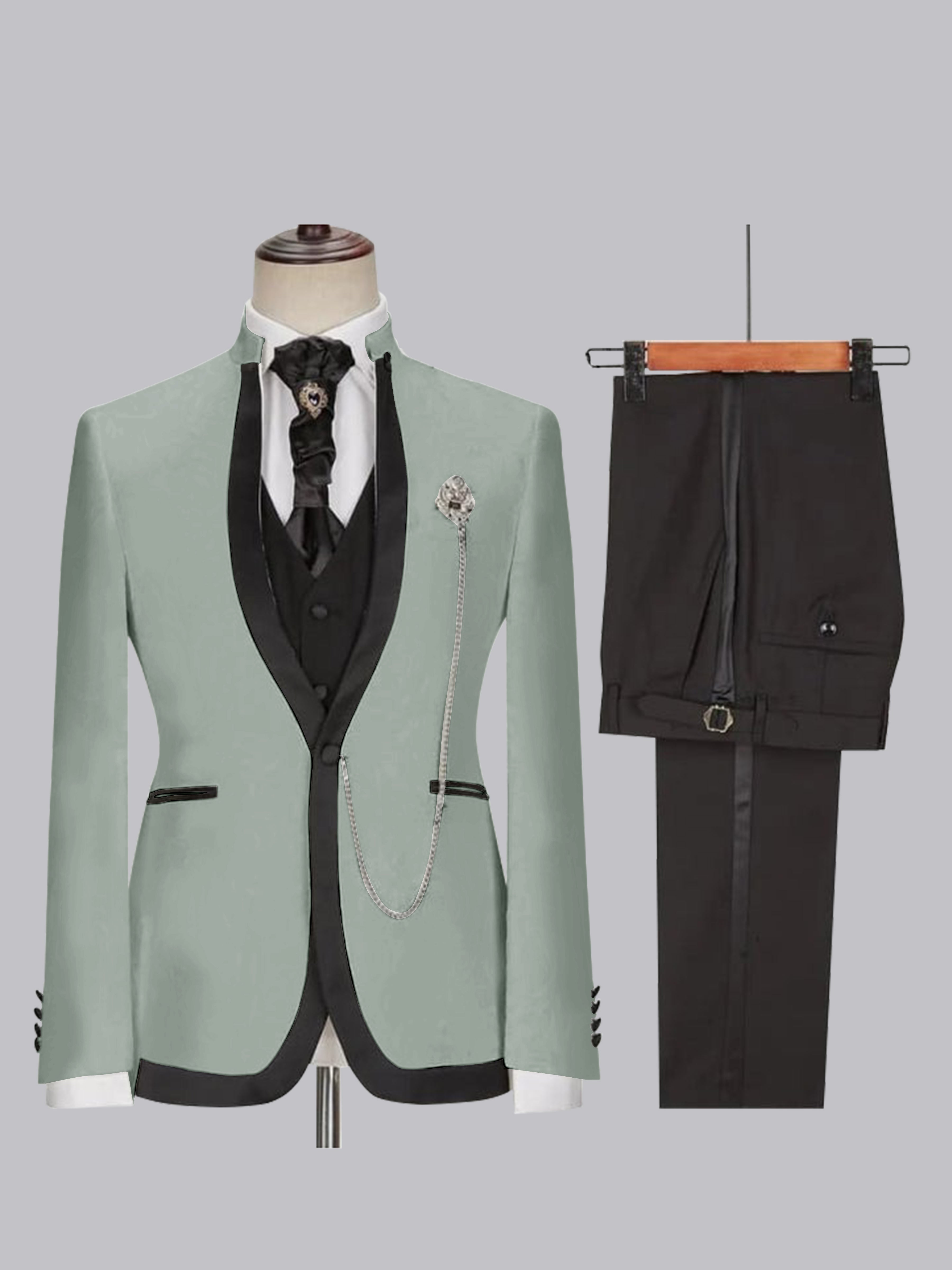Sophisticated Men's Fitted Single Button 3 Pieces Wedding Suits