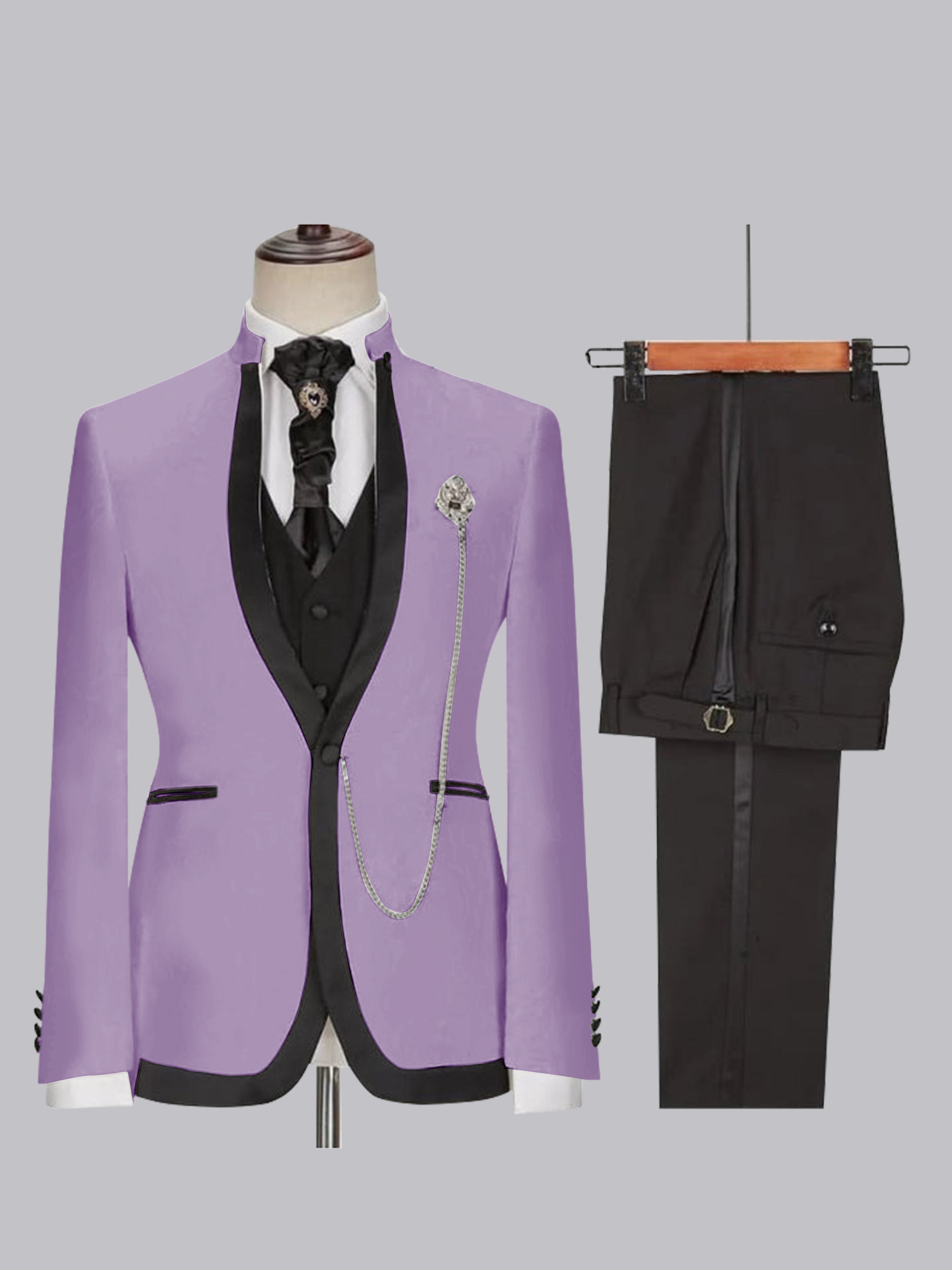 Sophisticated Men's Fitted Single Button 3 Pieces Wedding Suits